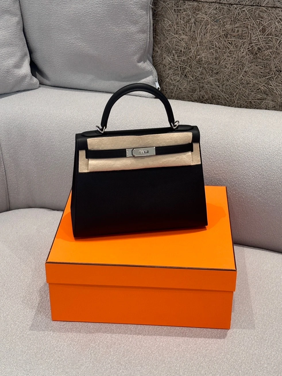 Hermes Kelly 28 黑銀B