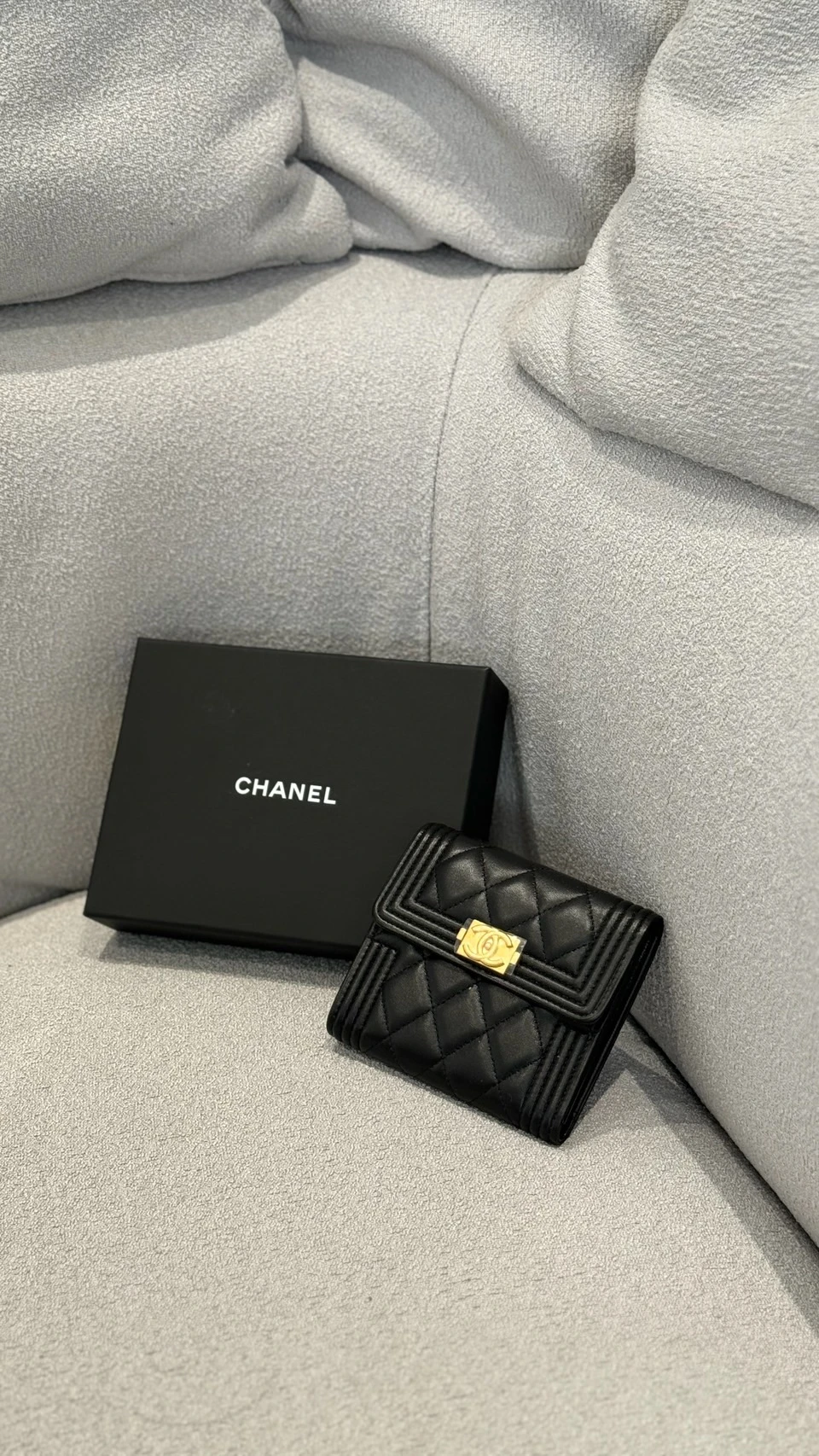 Chanel Boy 三折短夾(羊皮)