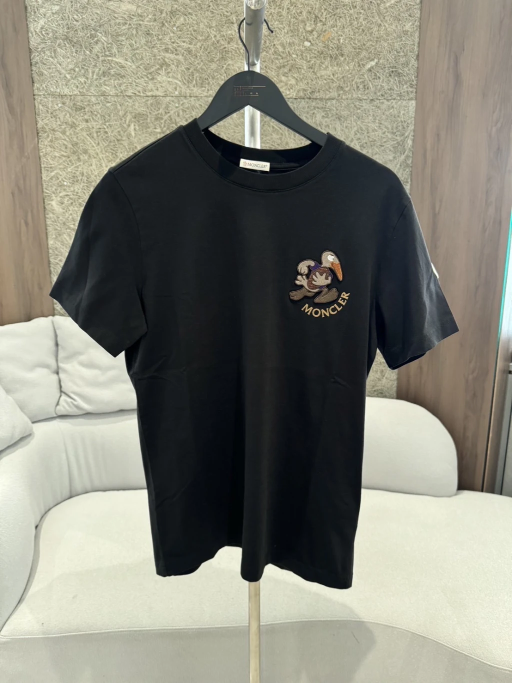 Moncler 刺繡款圖案 黑 短袖