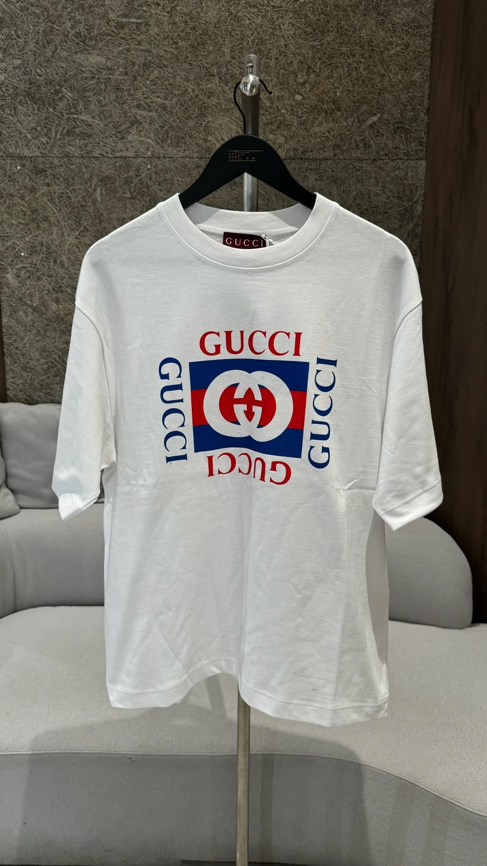 Gucci白底紅藍LOGO 短袖