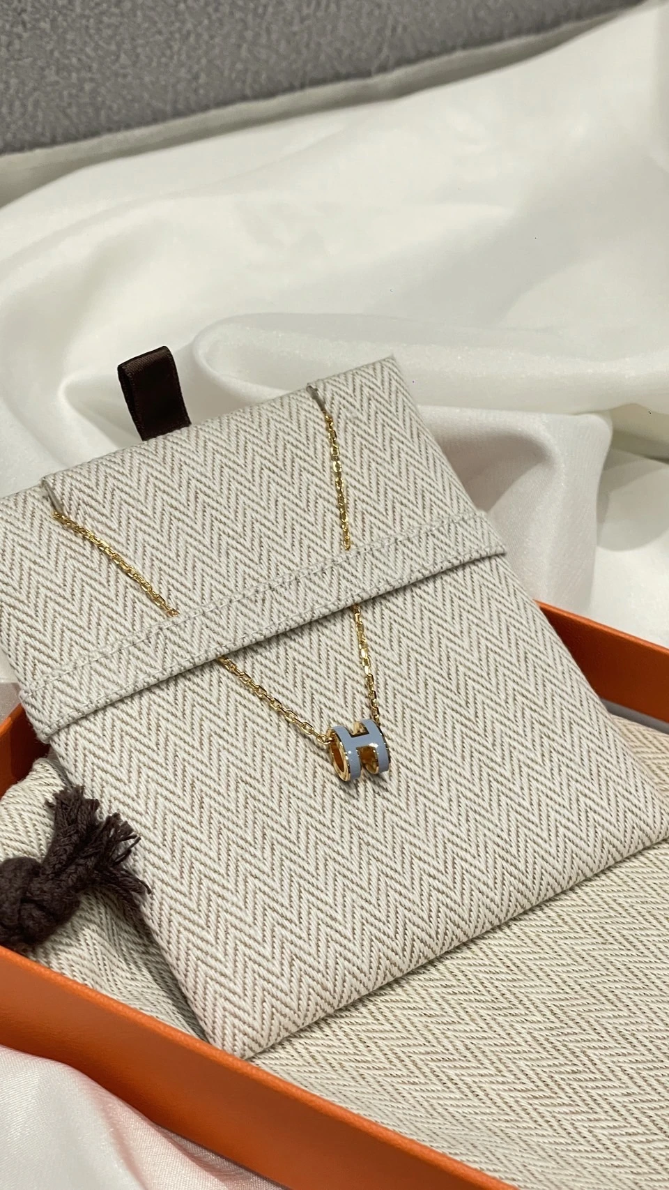 Hermes mini pop H寶寶藍項鍊