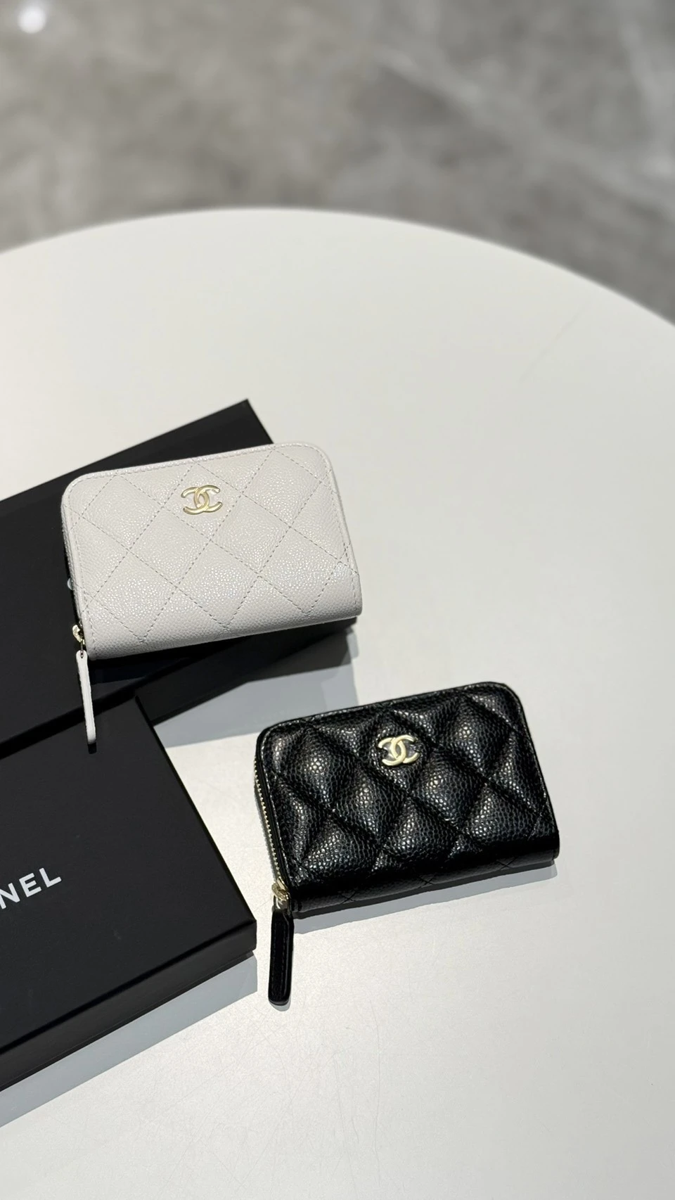 Chanel  零錢包 黑金/白金