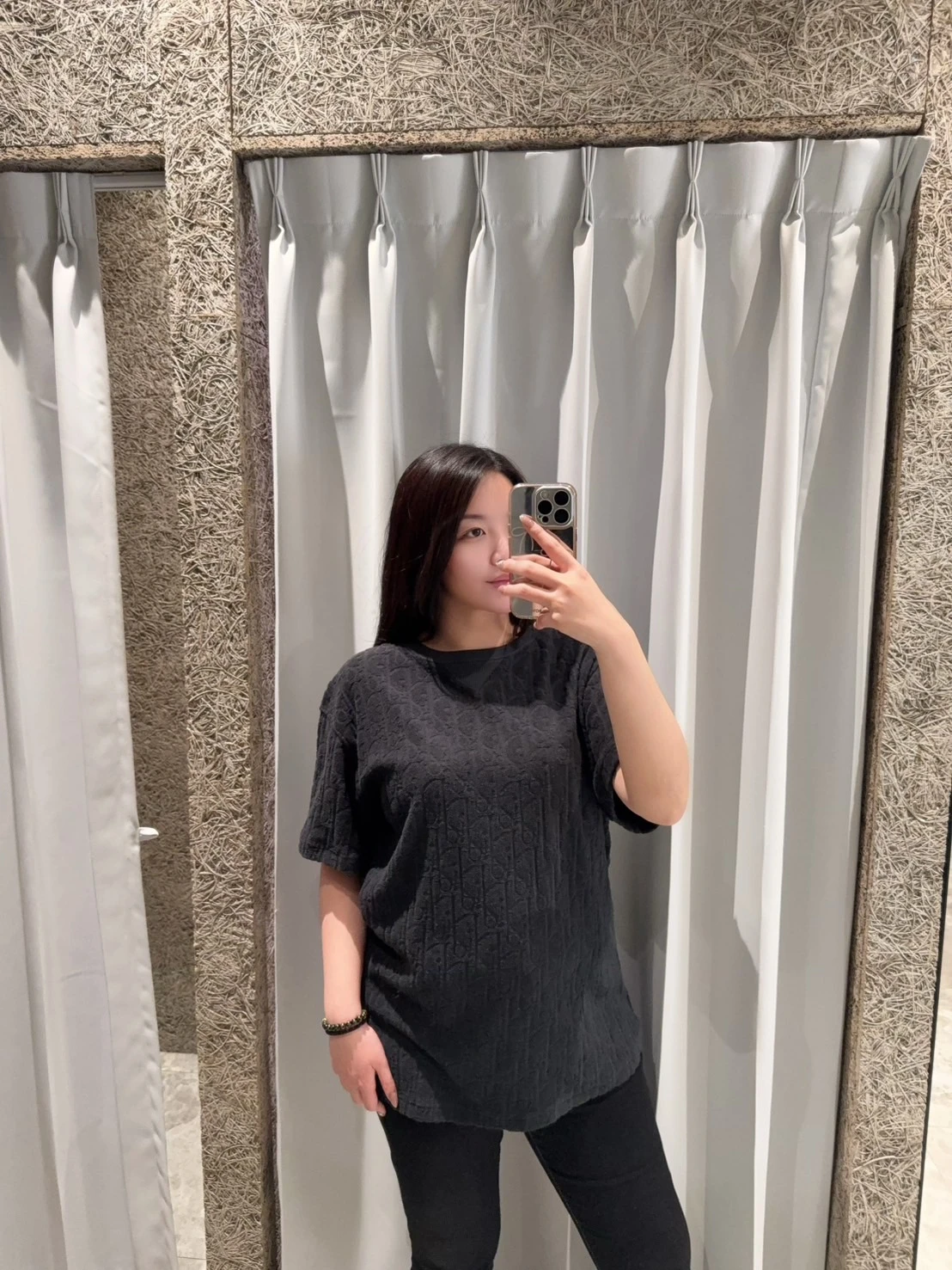 Dior 滿版印花毛巾布 黑藍