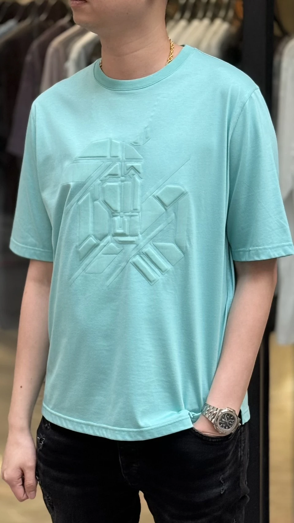 Hermes 藍綠色短袖