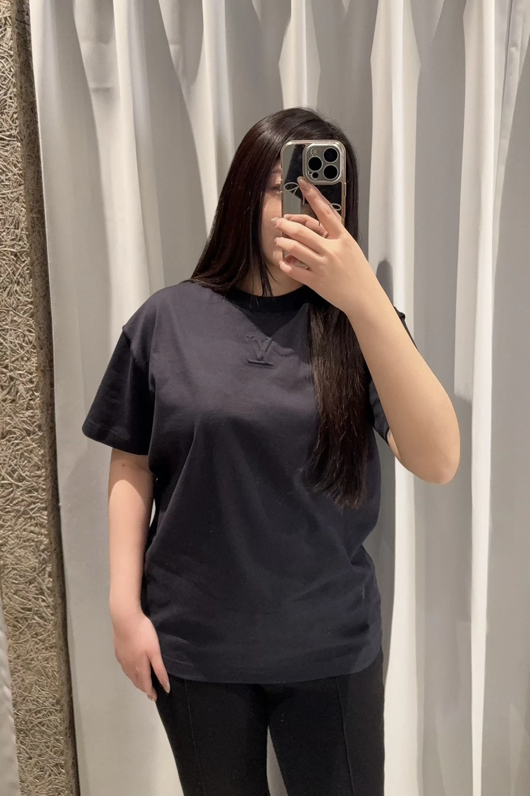 LV 鋼印 短袖上衣 深藍