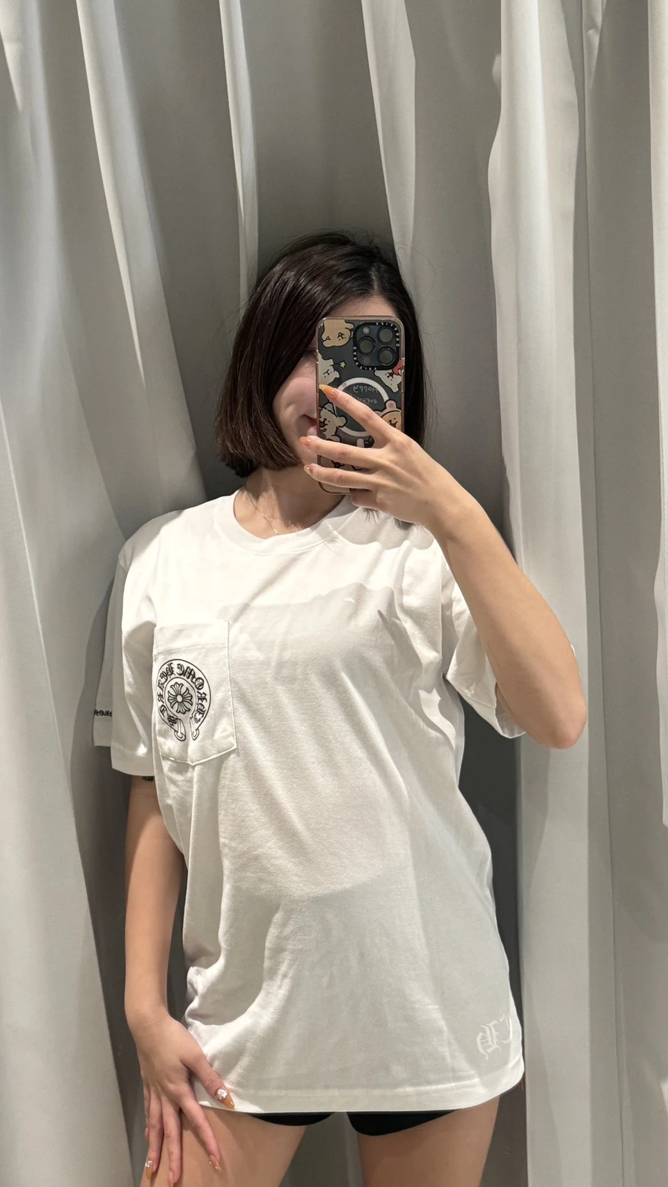 克羅心 白底背後十字短袖
