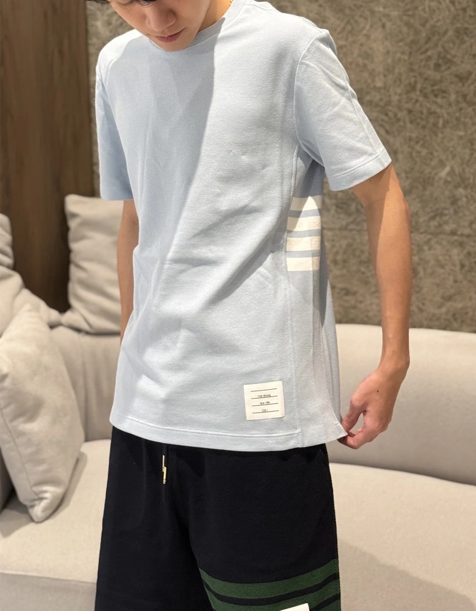 TB 側邊四線 淺藍色短袖