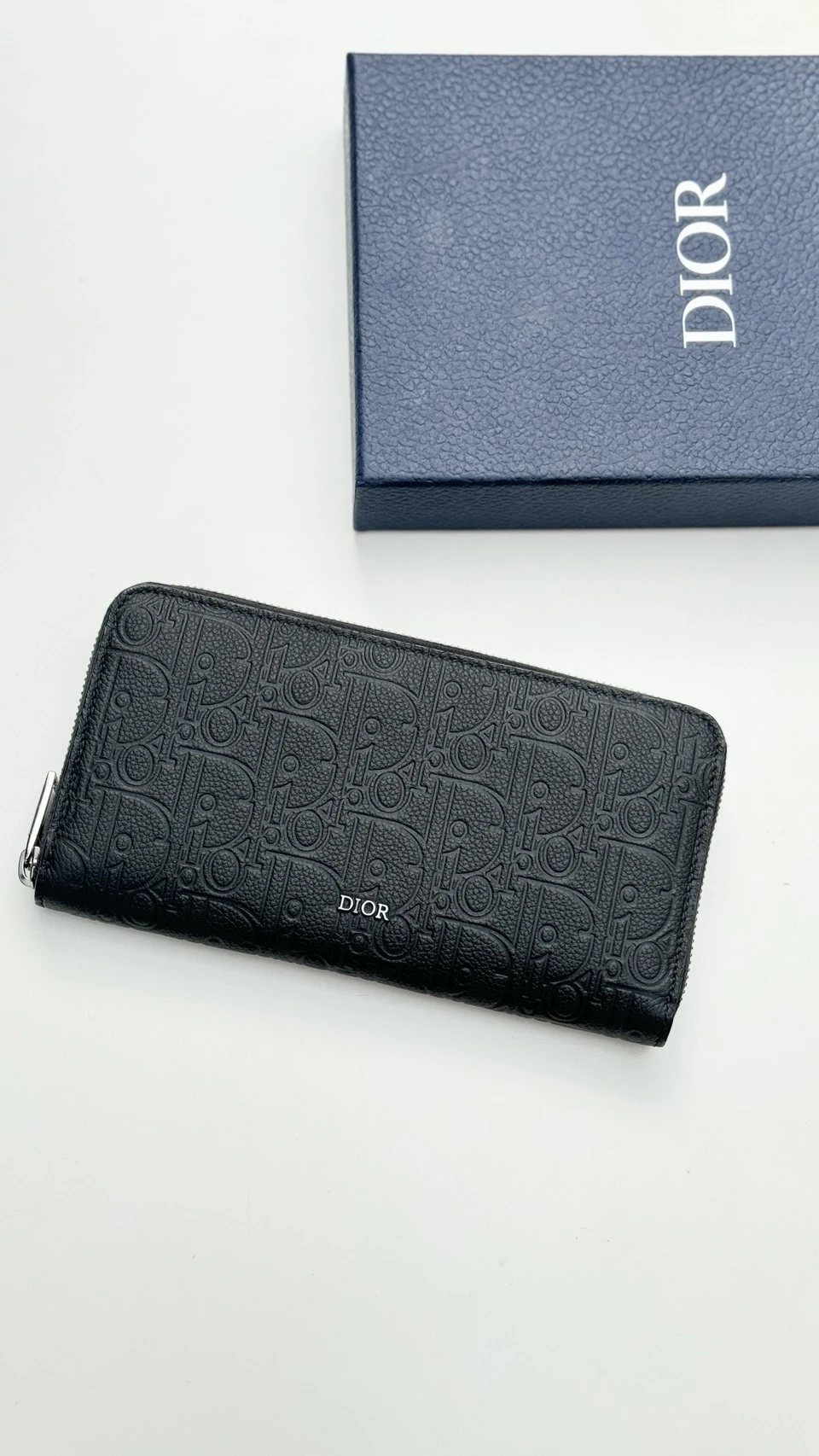 Dior 滿板壓印拉鍊長夾
