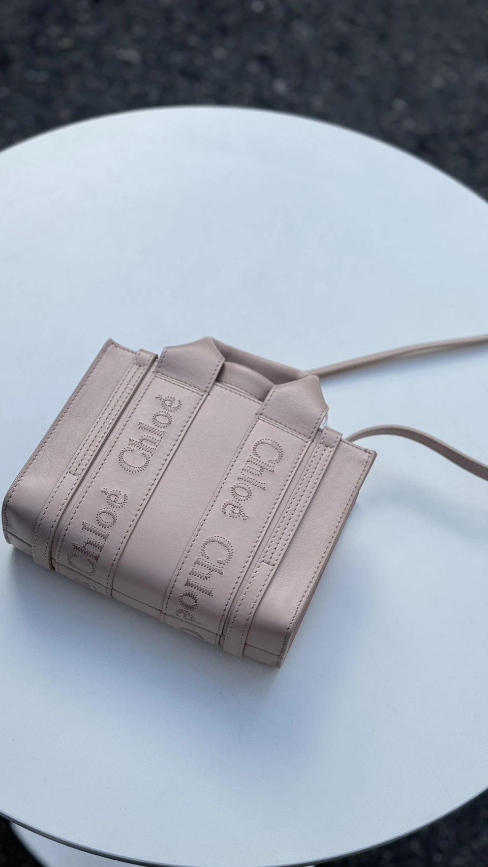 Chloe mini 皮革粉托特包