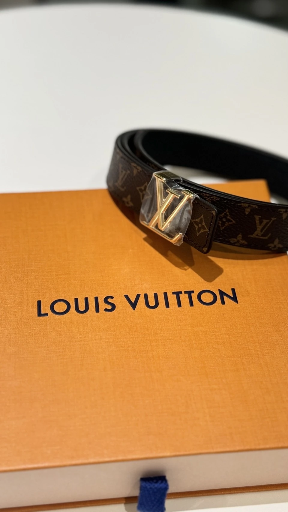 LV 原色老花皮帶