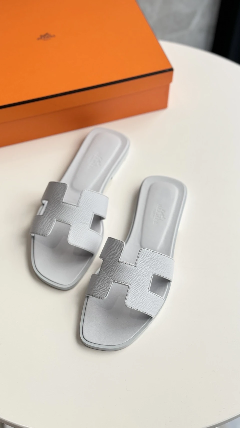 Hermes 灰藍H拖鞋