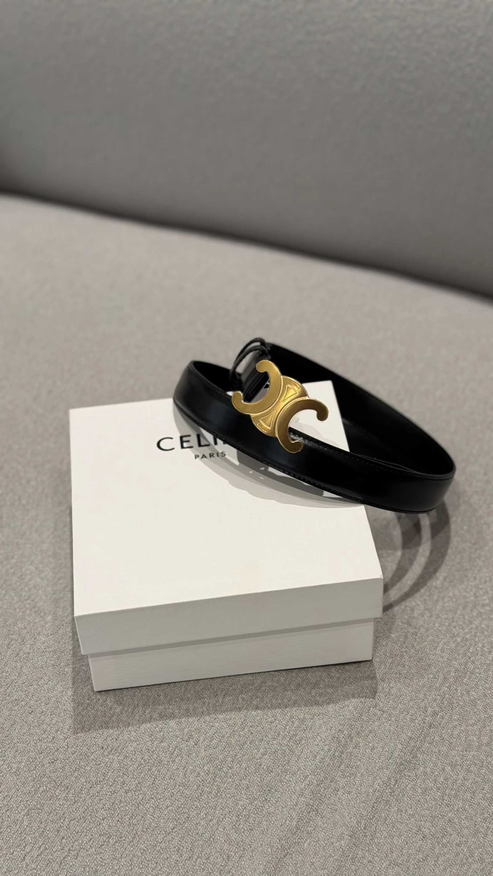Celine 黑金皮帶