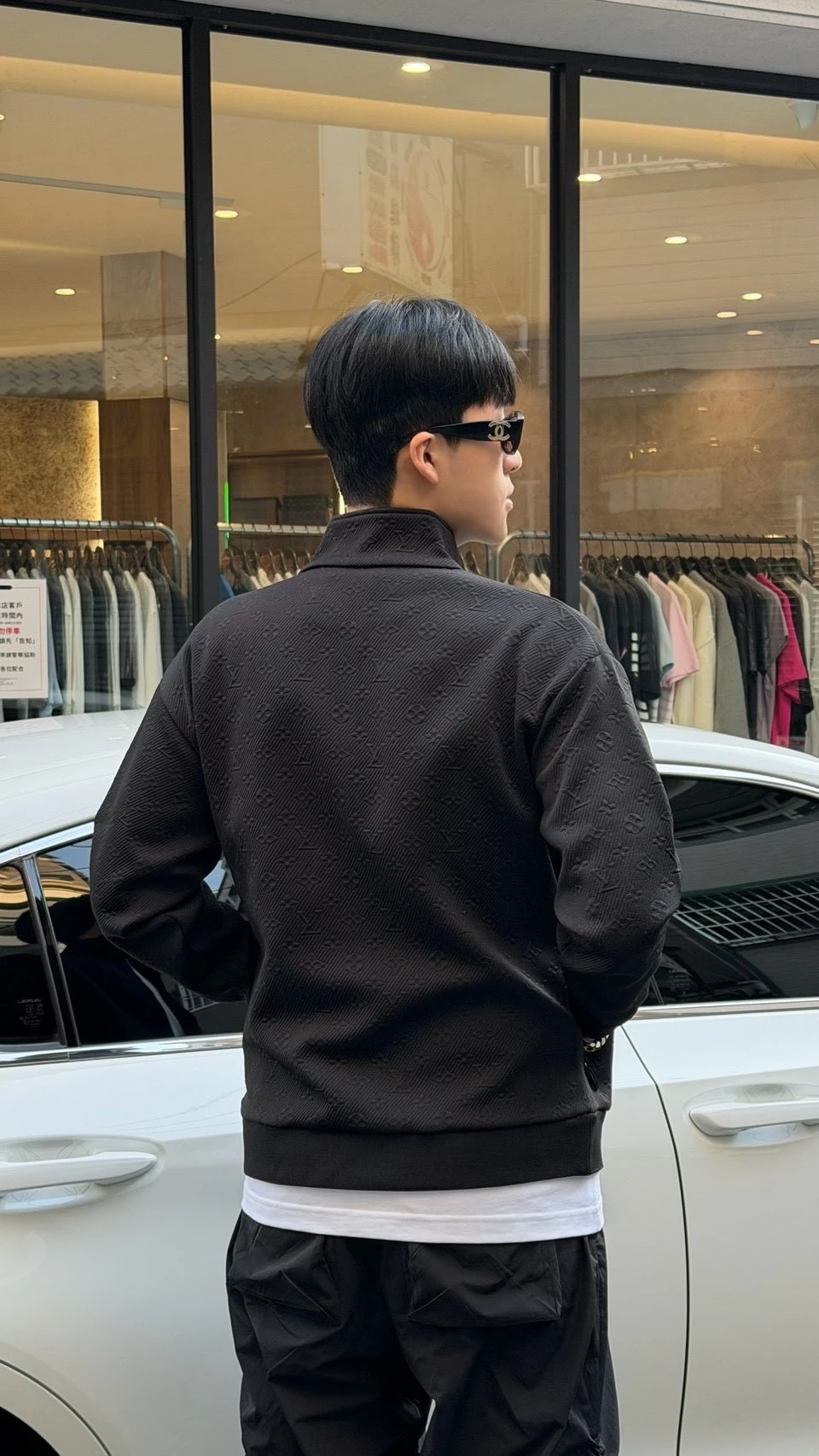 LV 滿版壓紋 夾克外套 黑
