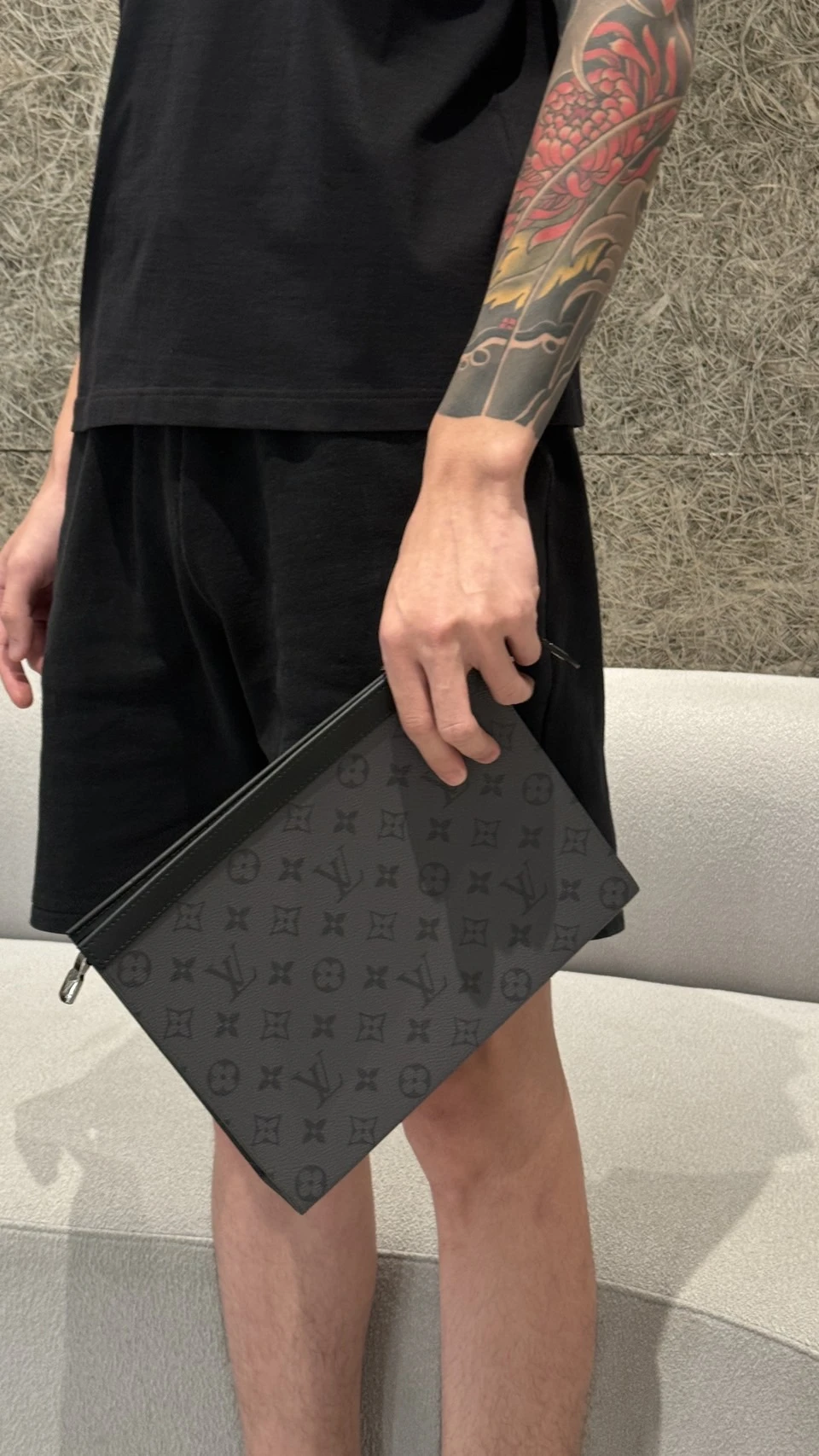 LV 經典手拿包(灰)