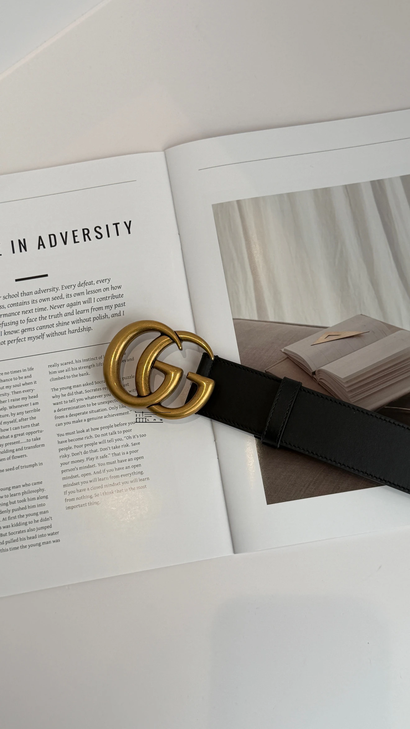 Gucci 黑金皮帶