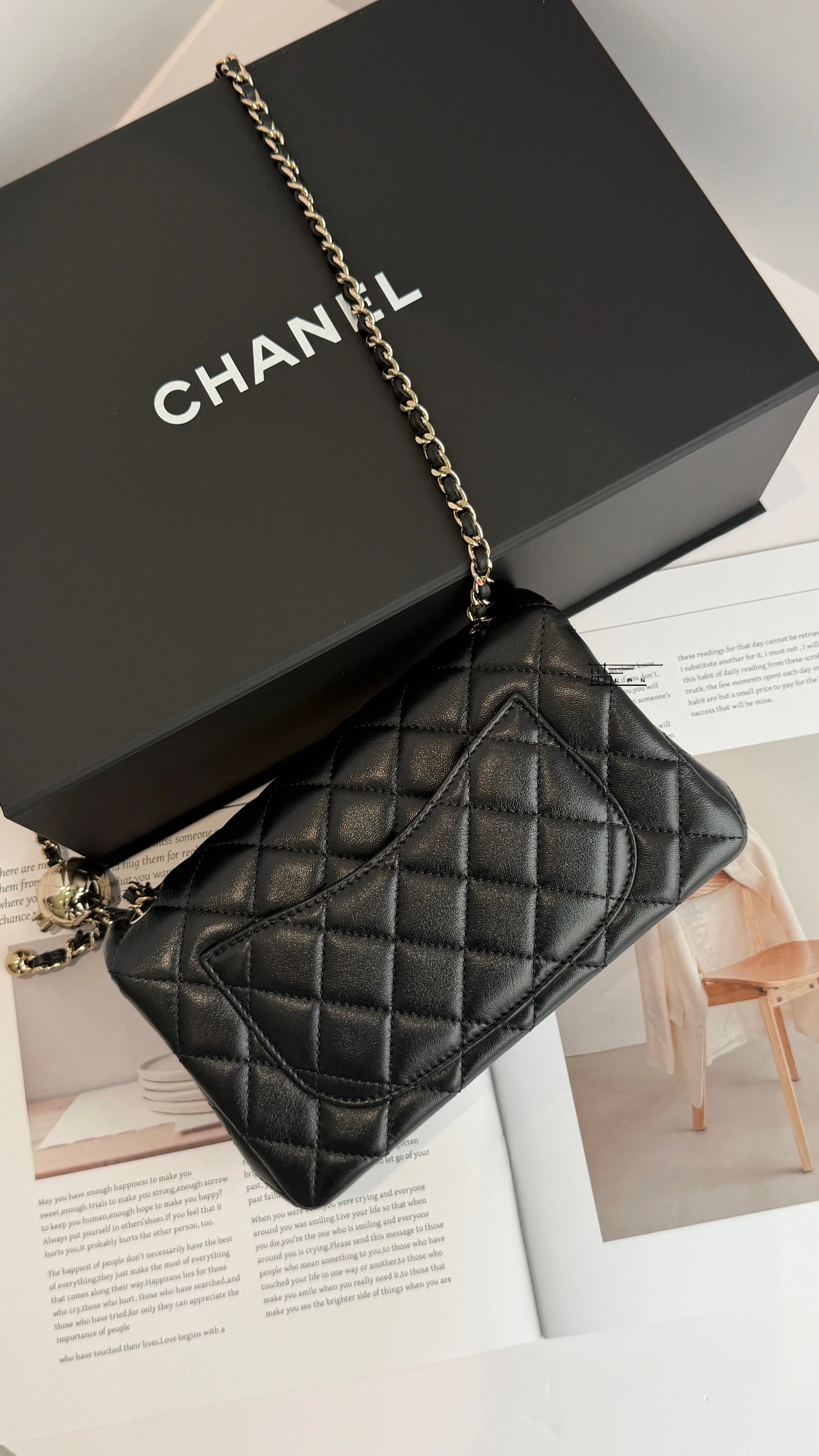 Chanel cf mini 玫瑰金小金球