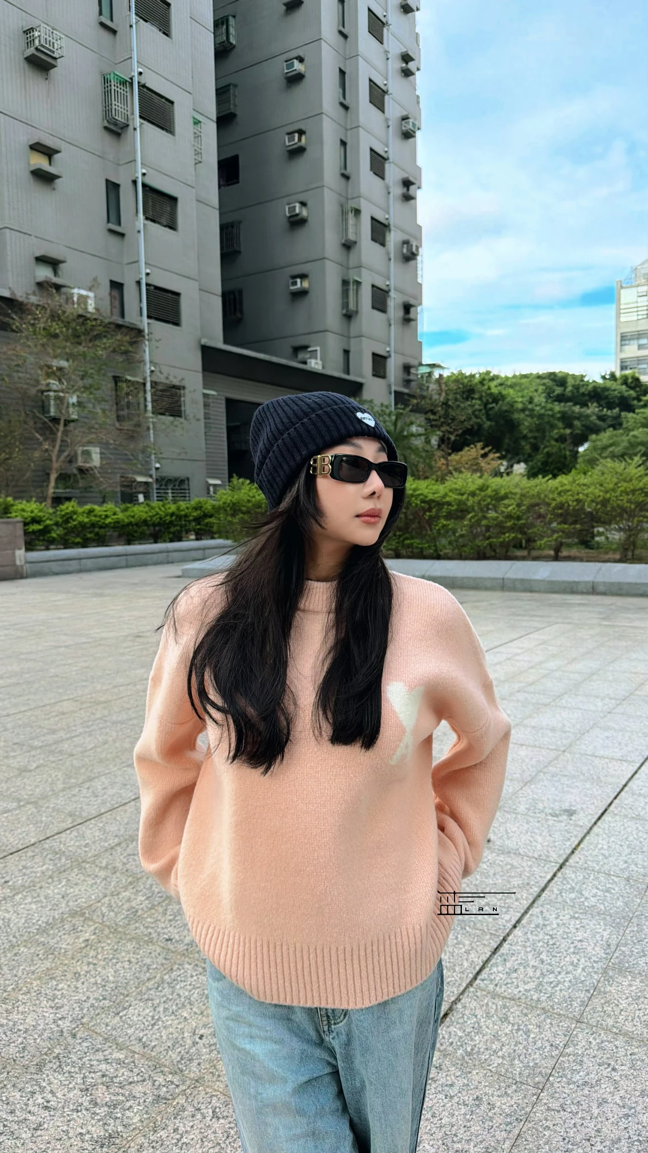 Ami 粉色針織毛衣