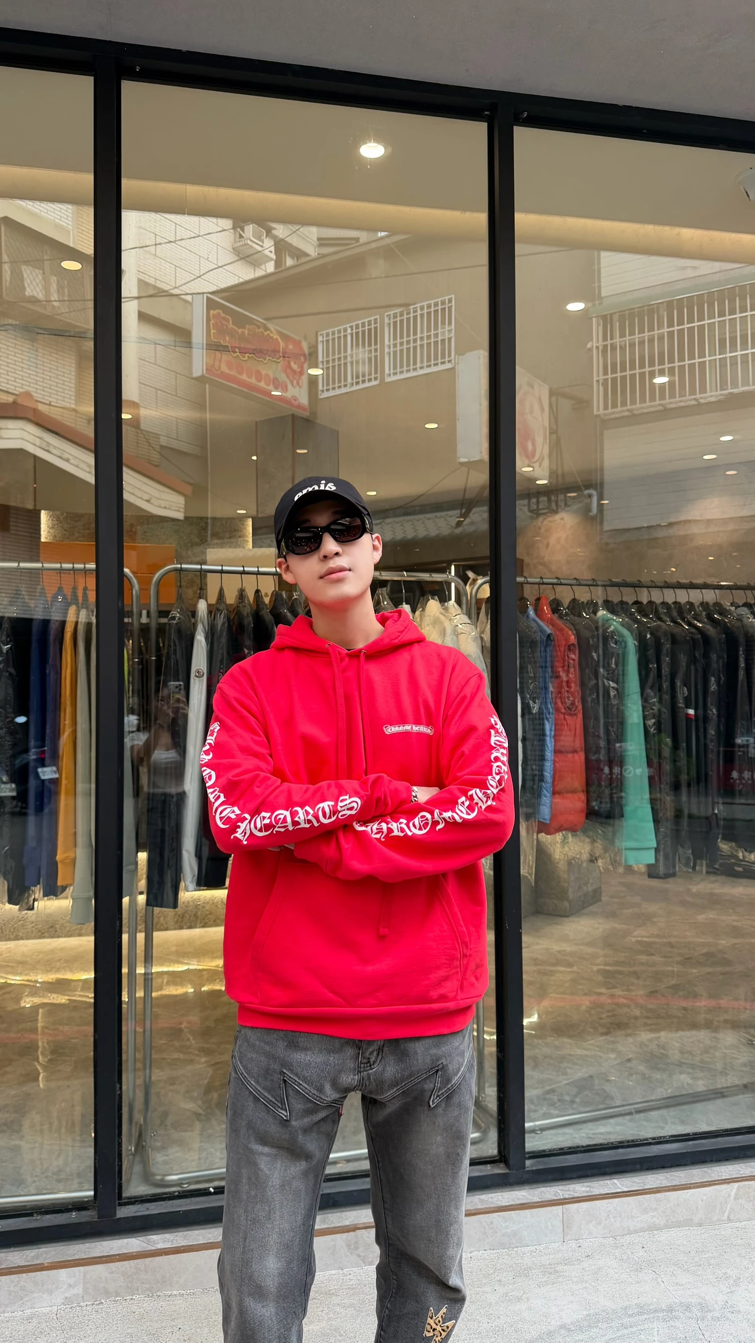 克羅心 紅色帽踢