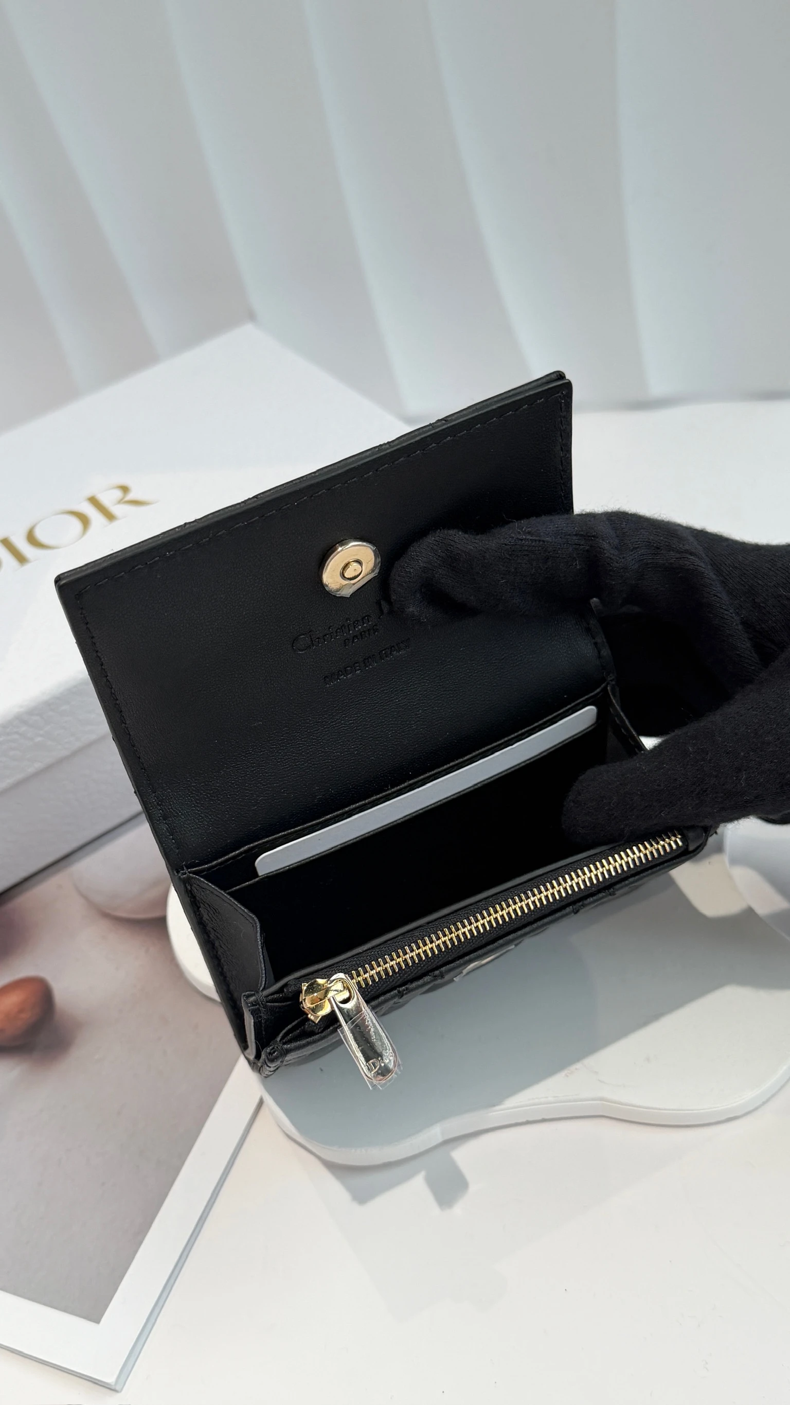 Dior 黑色蝴蝶結卡包