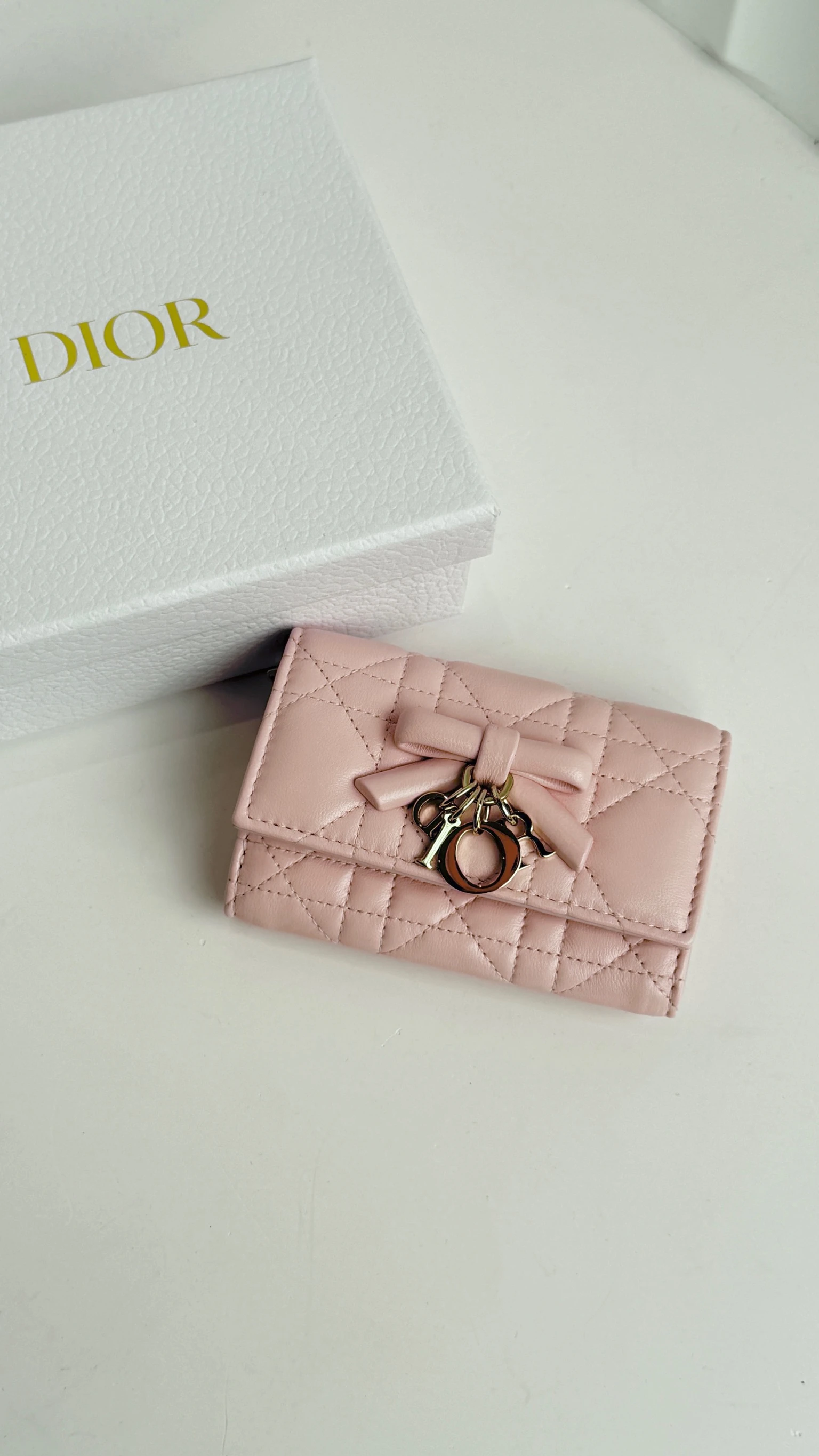 Dior 粉色蝴蝶結卡包