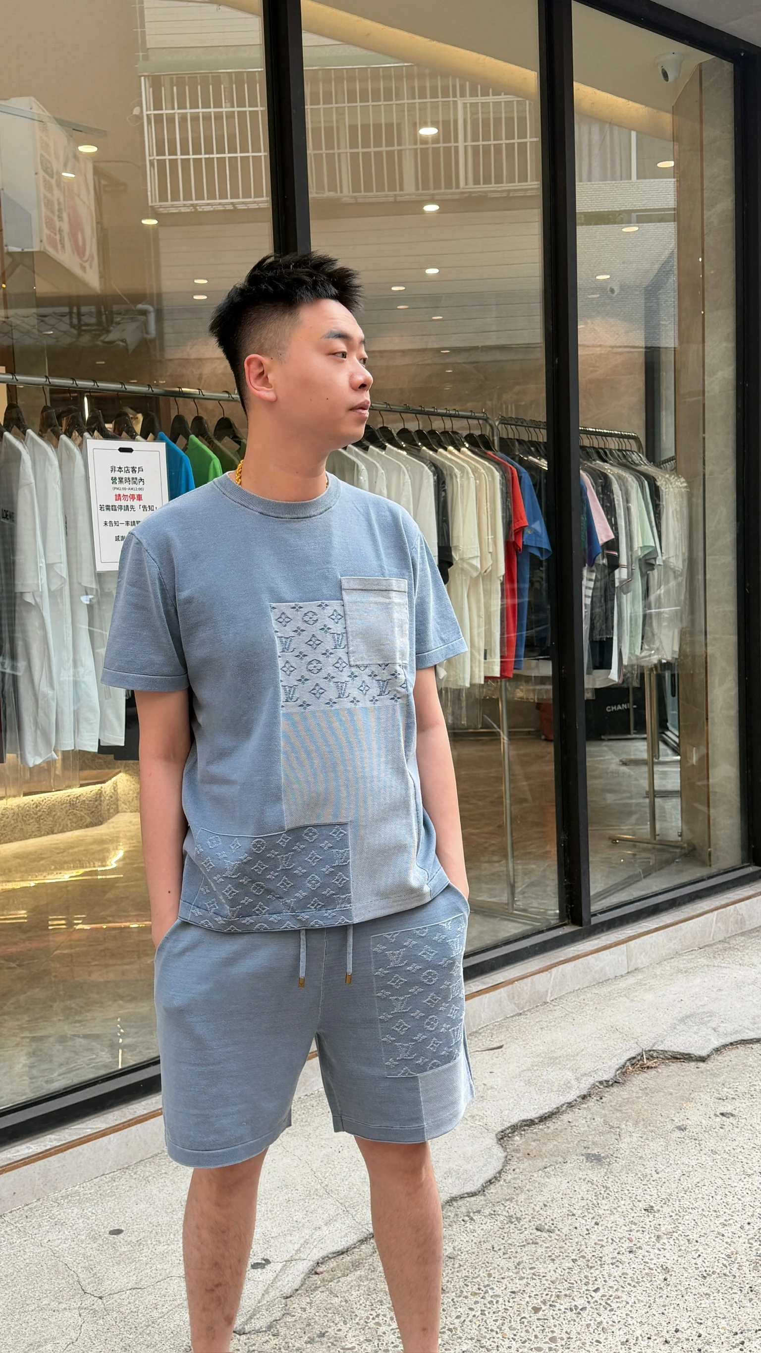 LV 新款幾何拼接套裝