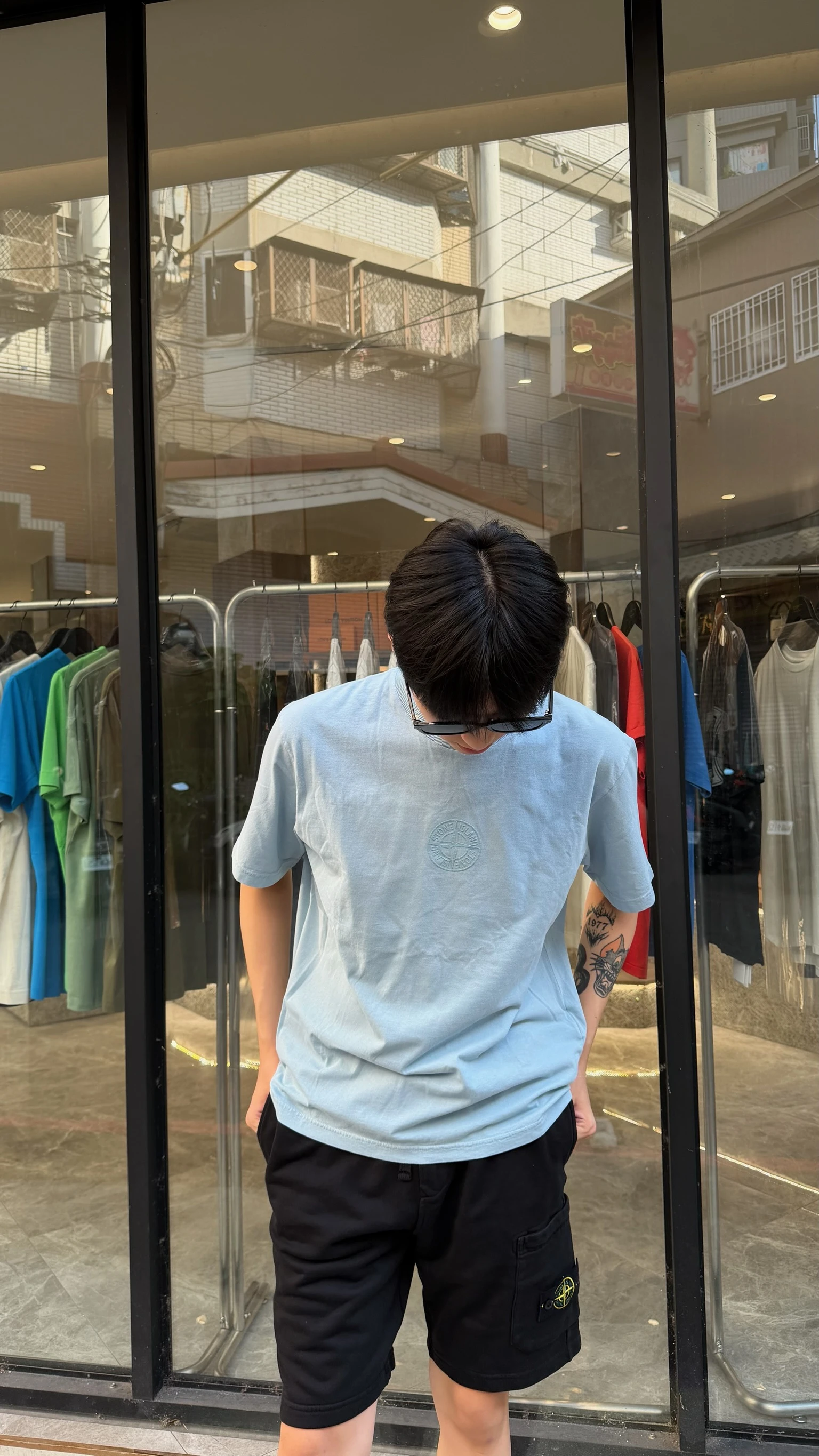Stone island 寶寶藍潑漆短袖