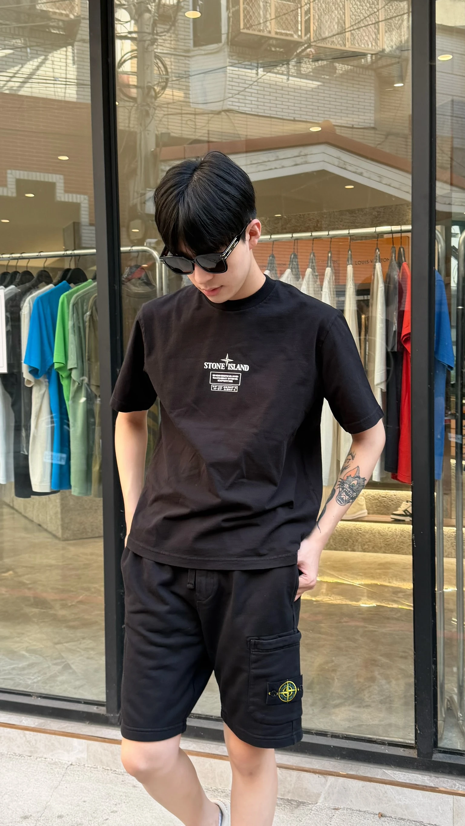 Stone island胸前標語短袖