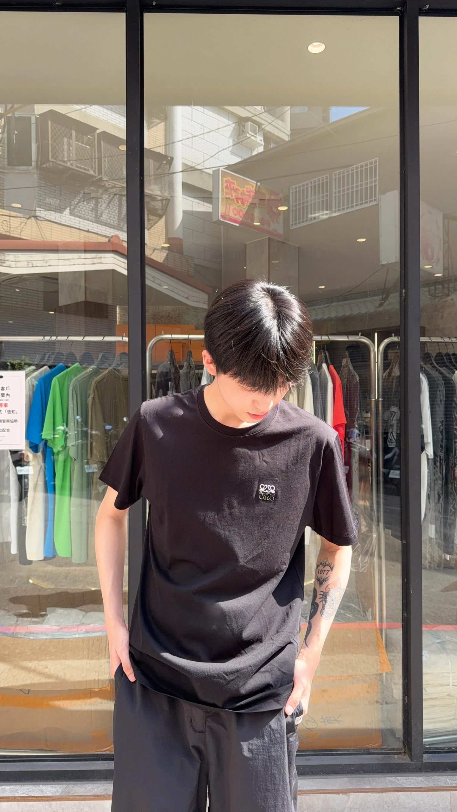 Loewe 雙色刺繡小標短袖