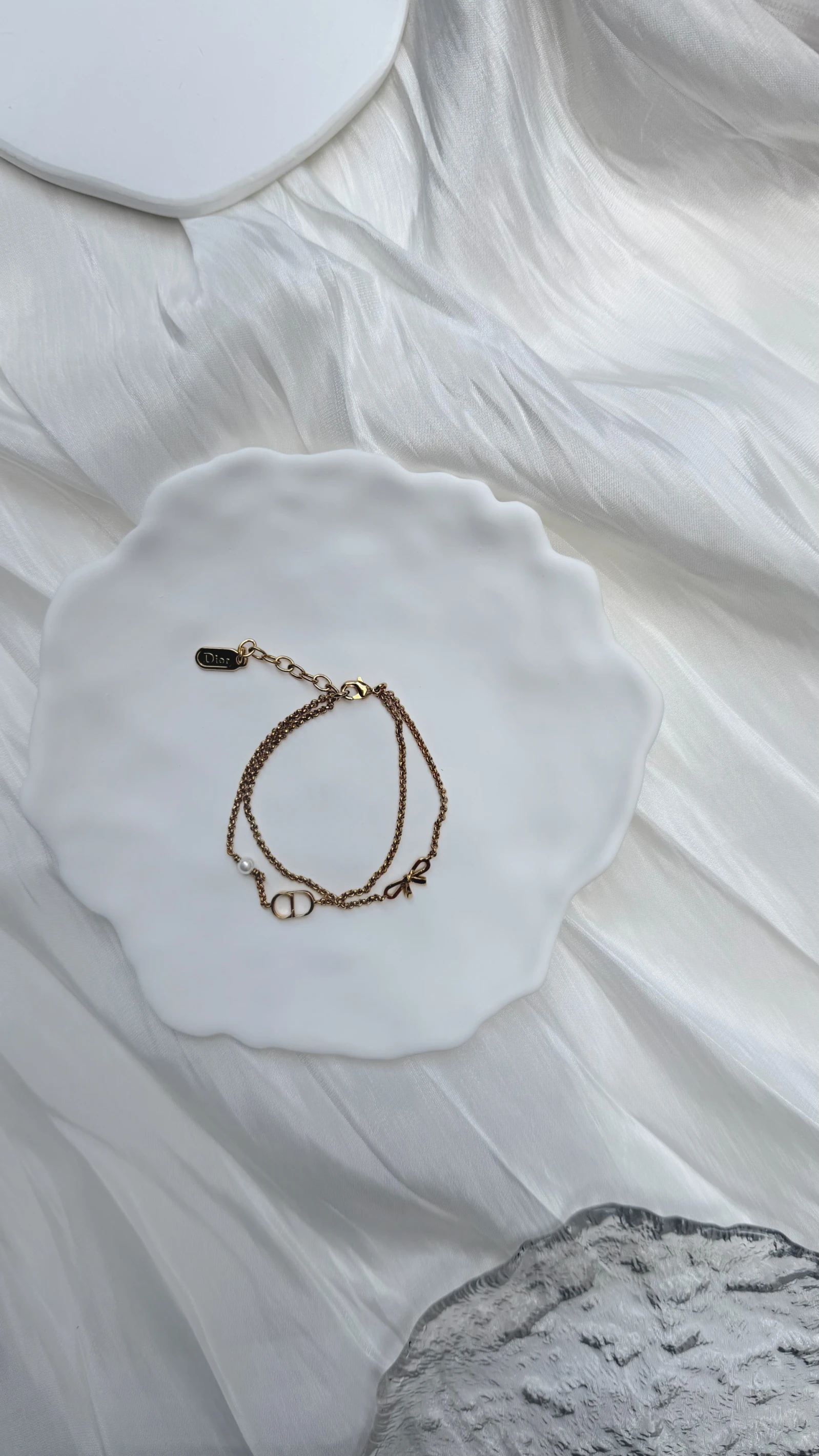 Dior 雙鏈蝴蝶結手鍊