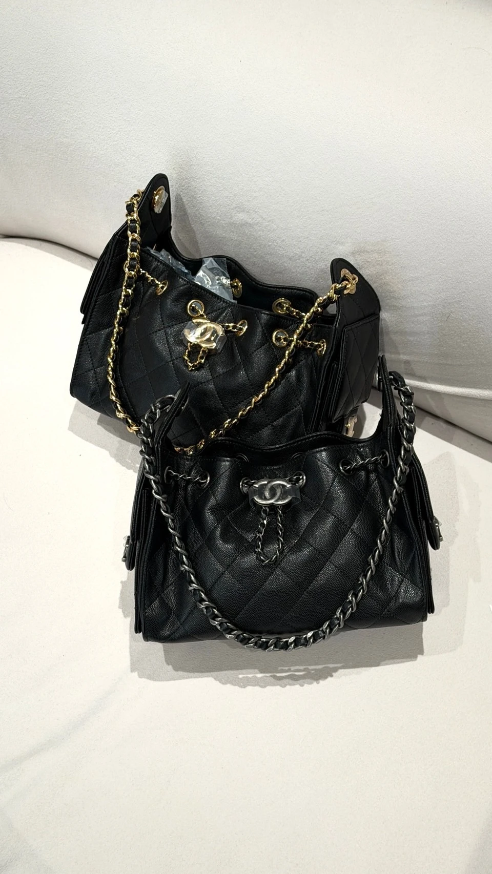 Chanel mini25bag 黑銀