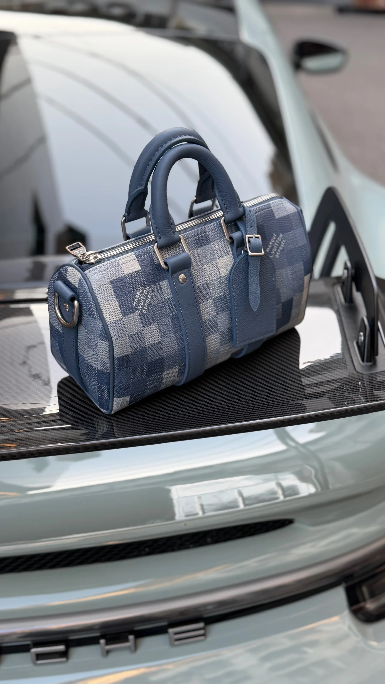 LV Keepall25藍棋盤格
