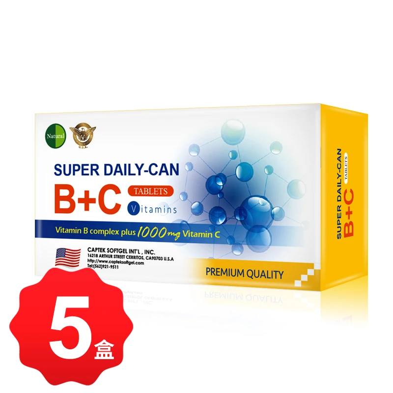 【五盒】天天能B+C1000錠 SUPER DAILY-CAN B+C TABLETS