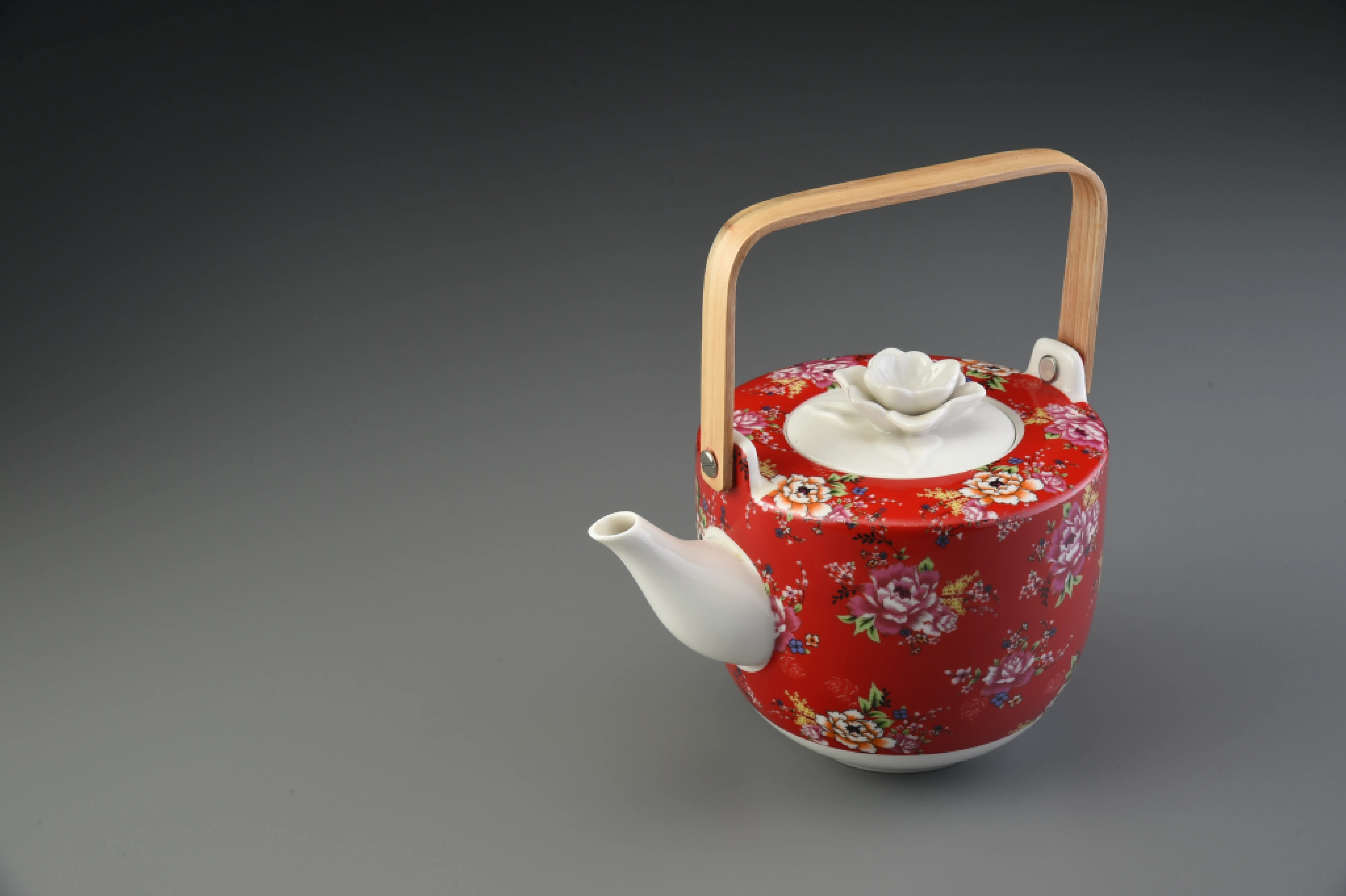 花團錦簇玫瑰提梁壺(1000cc)