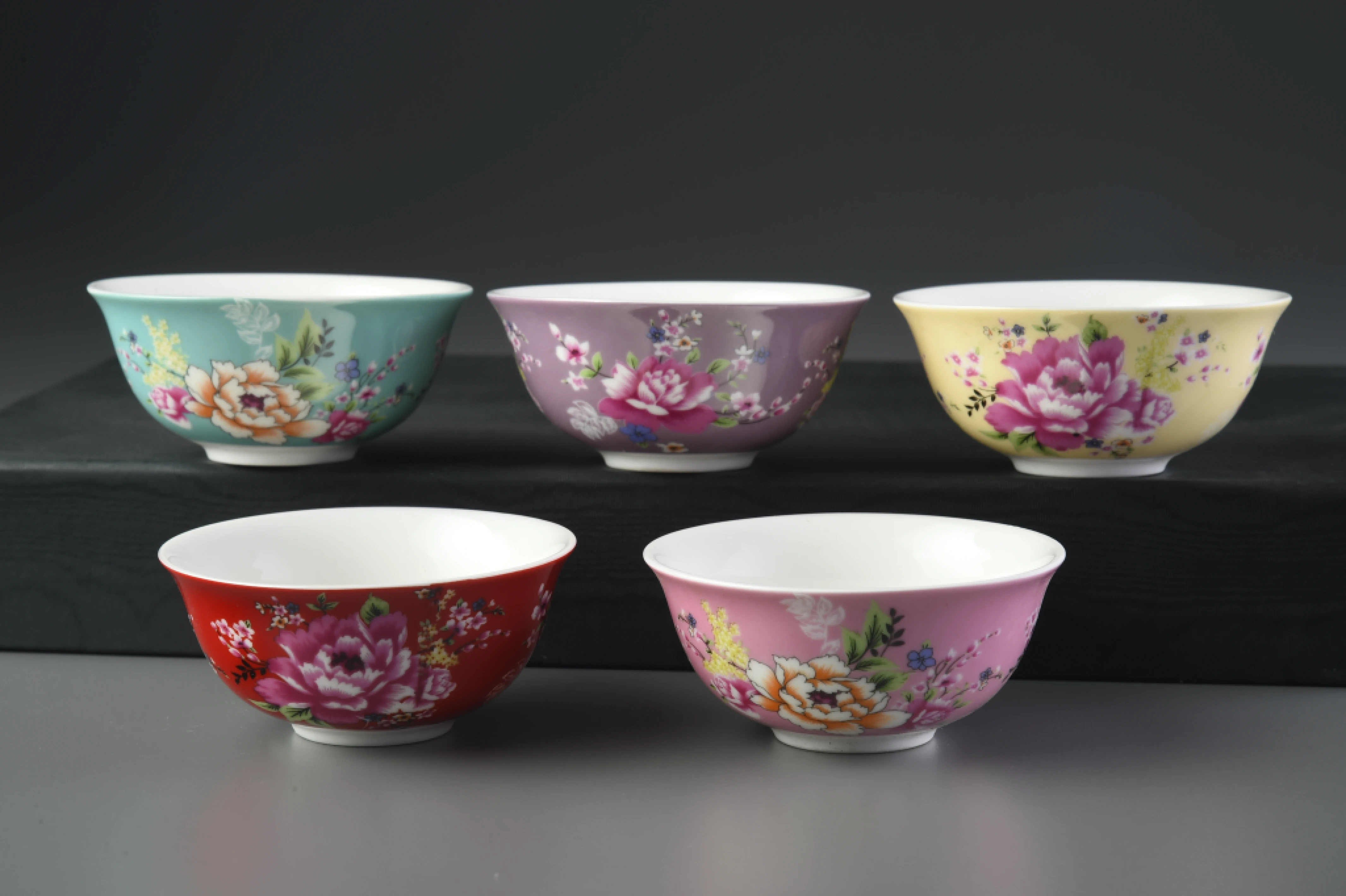 花團錦簇中反口杯/五色(60cc)