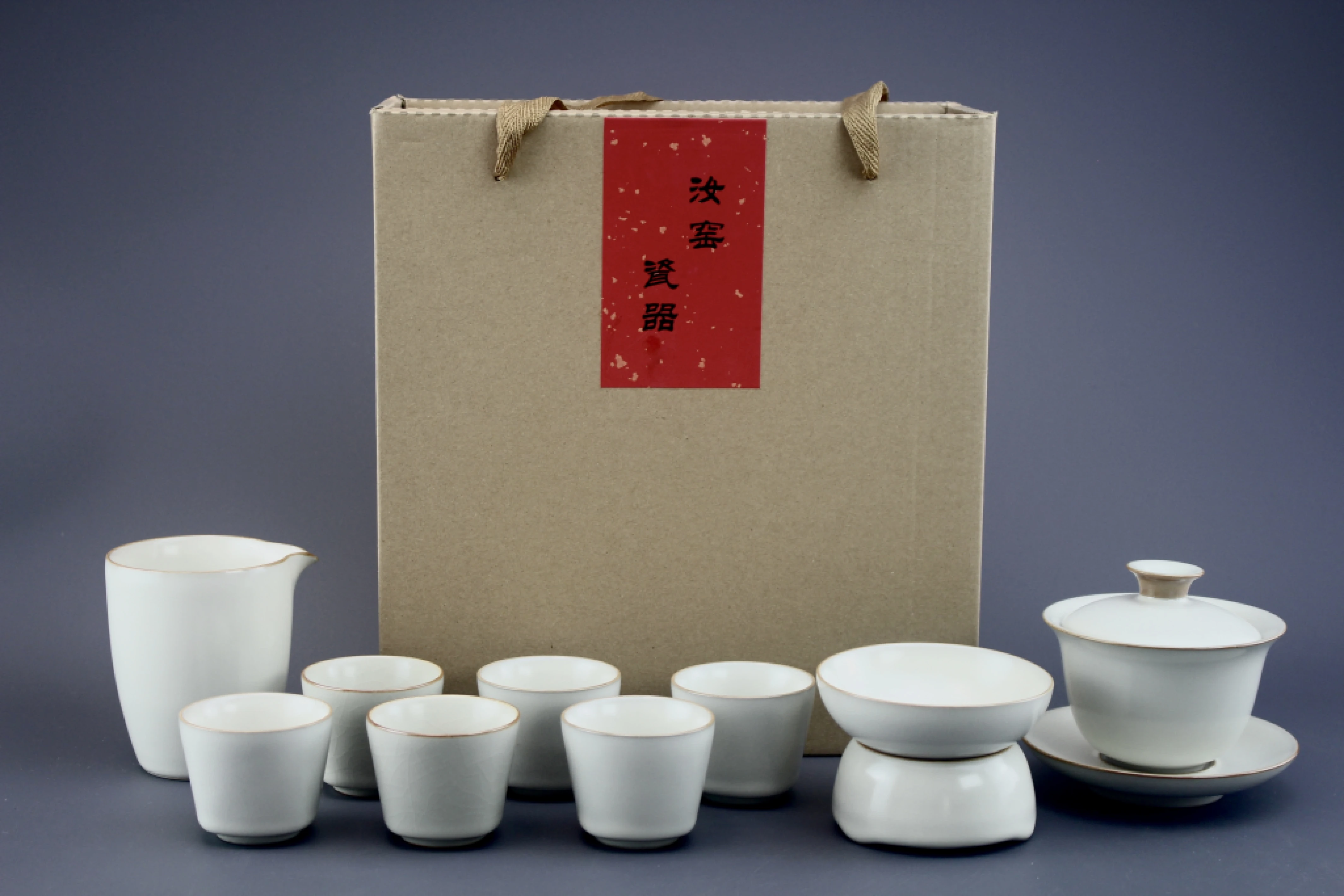汝窯米黃蓋杯10入禮盒