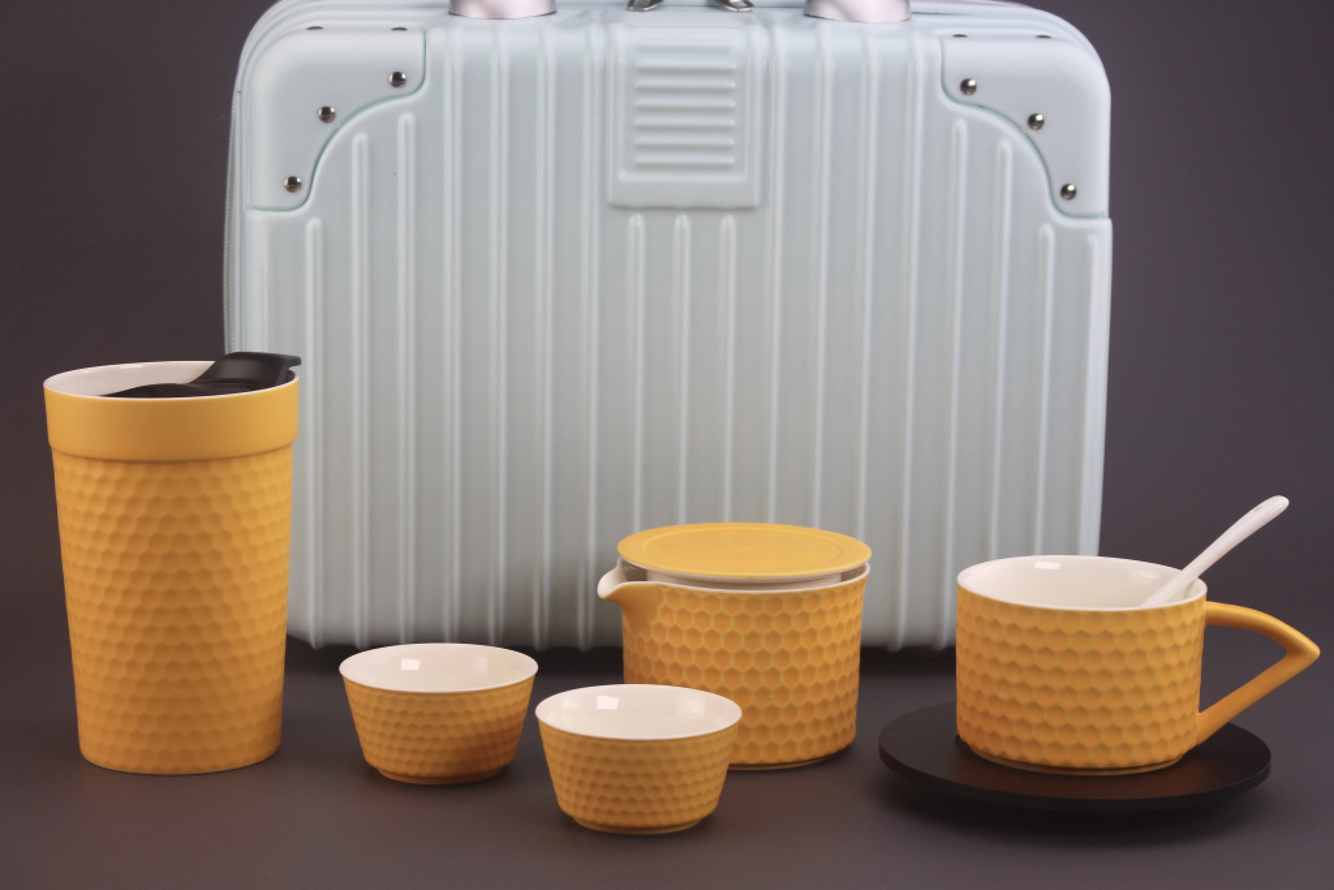 水立方茶器7入套裝組/青桔黃