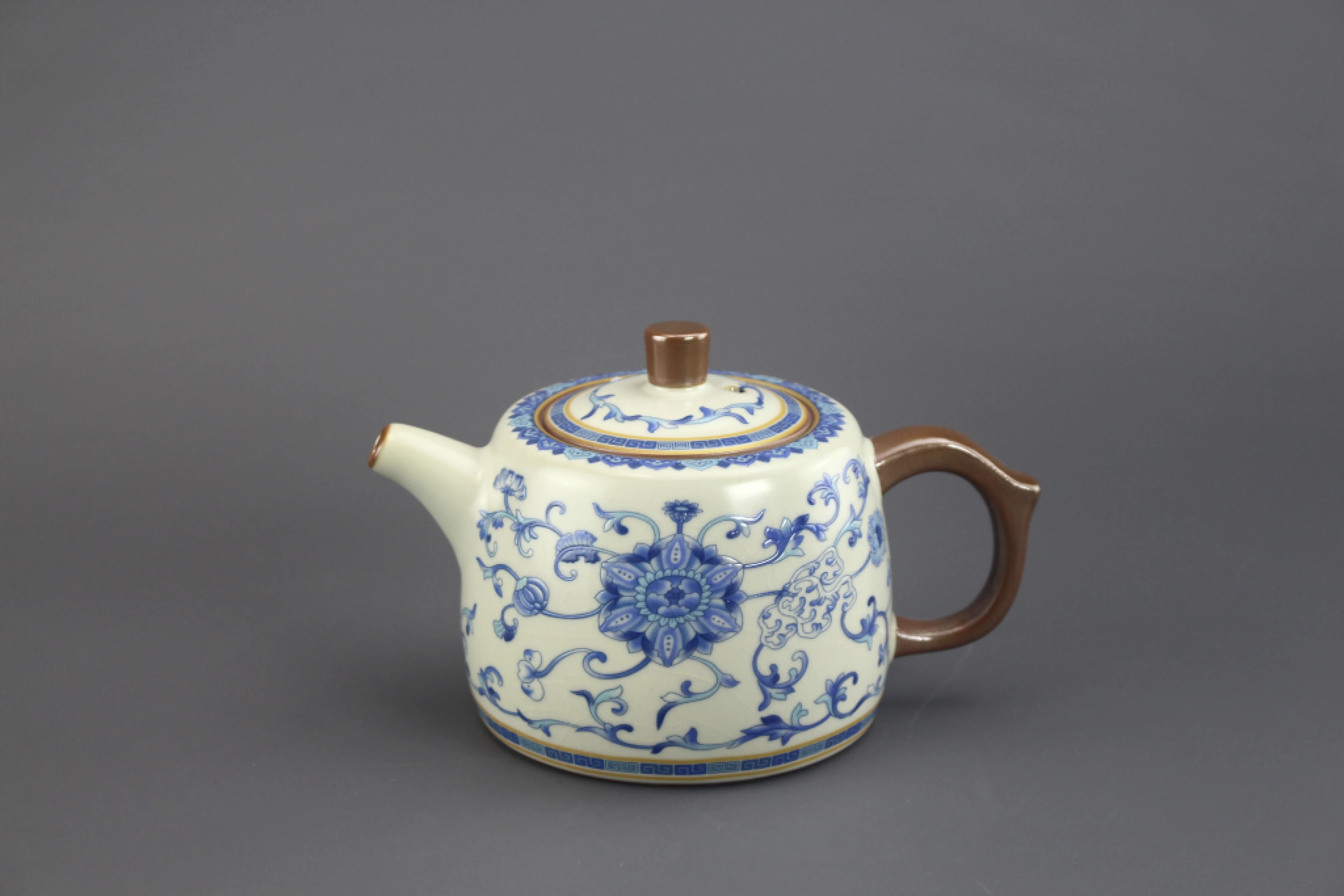 汝窯米黃青花井藍壺(260cc)