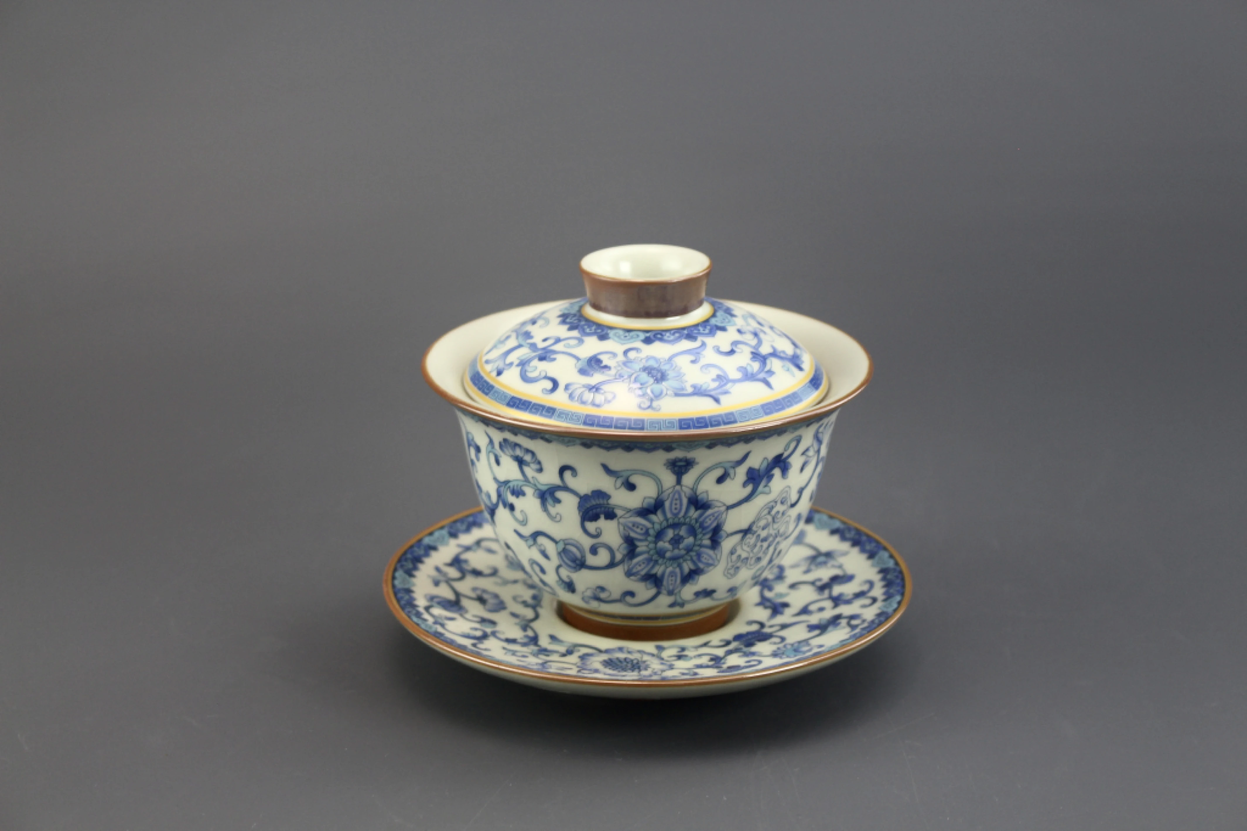 汝窯米黃青花容若三件蓋杯(170cc) 丞漢茶具｜茶具｜茶具批發