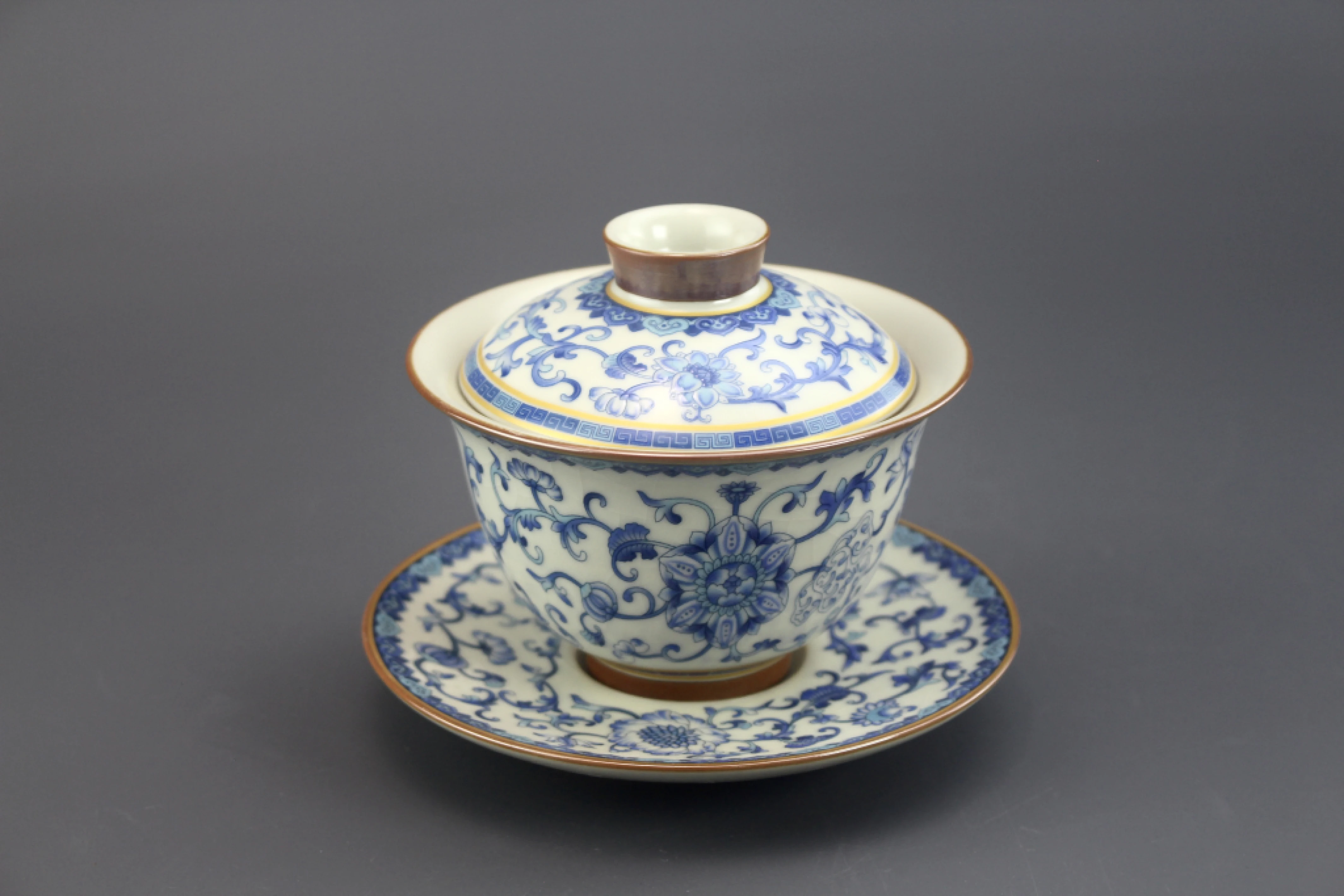 汝窯米黃青花容若三件蓋杯(170cc) 丞漢茶具｜茶具｜茶具批發