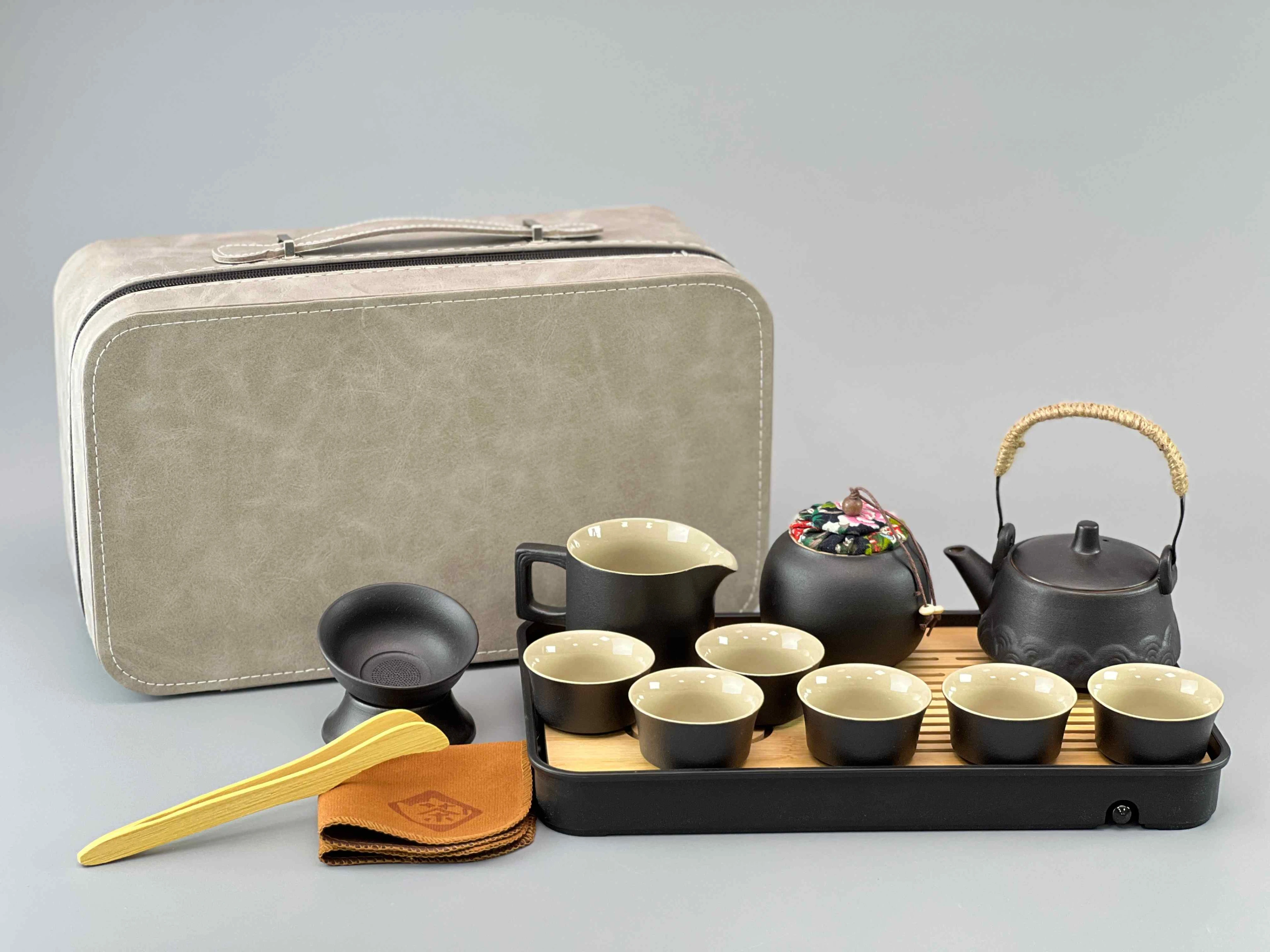 黑提樑壺11入長方旅行組丞漢茶具｜茶具｜茶具批發