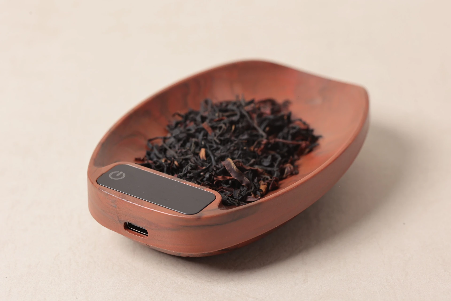 數位電子蝶形茶荷磅秤(紅木色/金絲色)