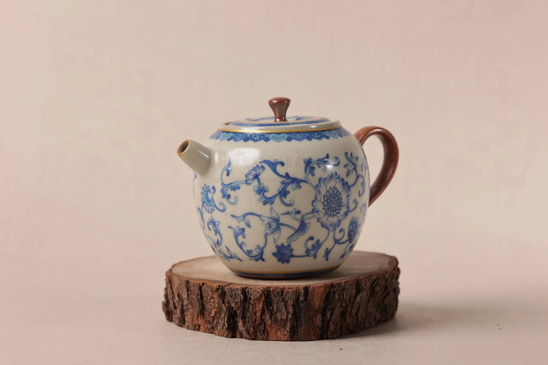 汝窯米黃青花悦豐壺(200cc)