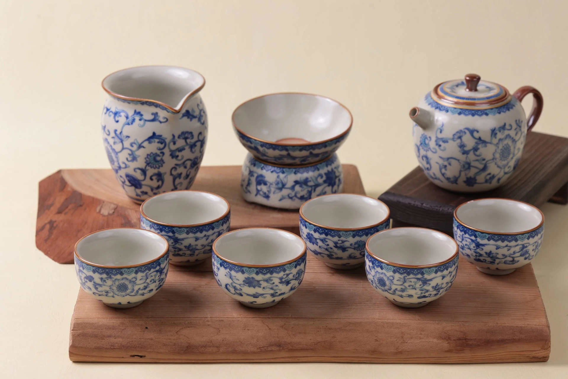 汝窯米黃青花悦豐10入禮盒