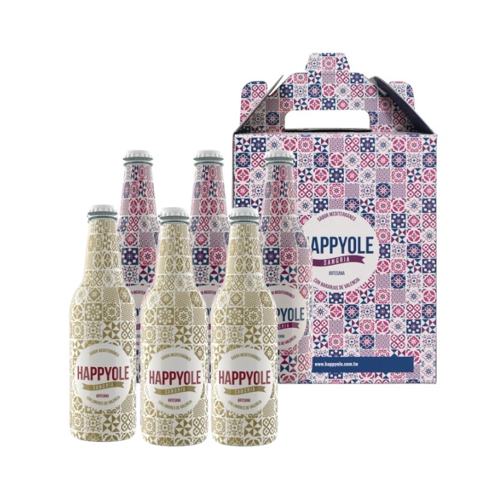HAPPYOLE SANGRIA | 快樂歐莉白葡萄水果酒 200ml *3 & 紅葡萄水果紅酒 200ml*3(6入禮盒)