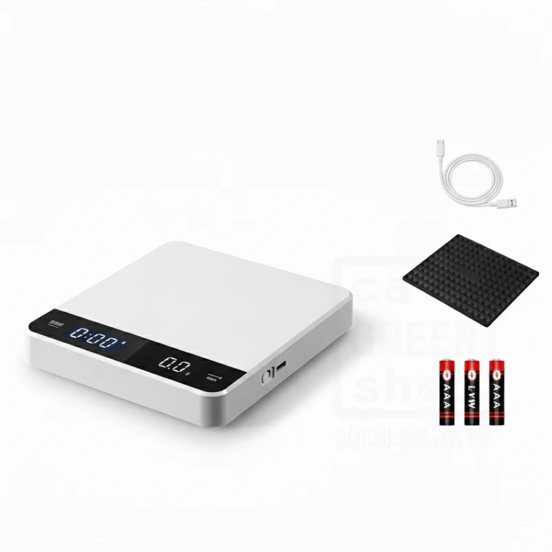 【金杯秤】咖啡手沖電子磅秤（電池、充電、插電三用版）｜精度0.1g｜最高3kg）