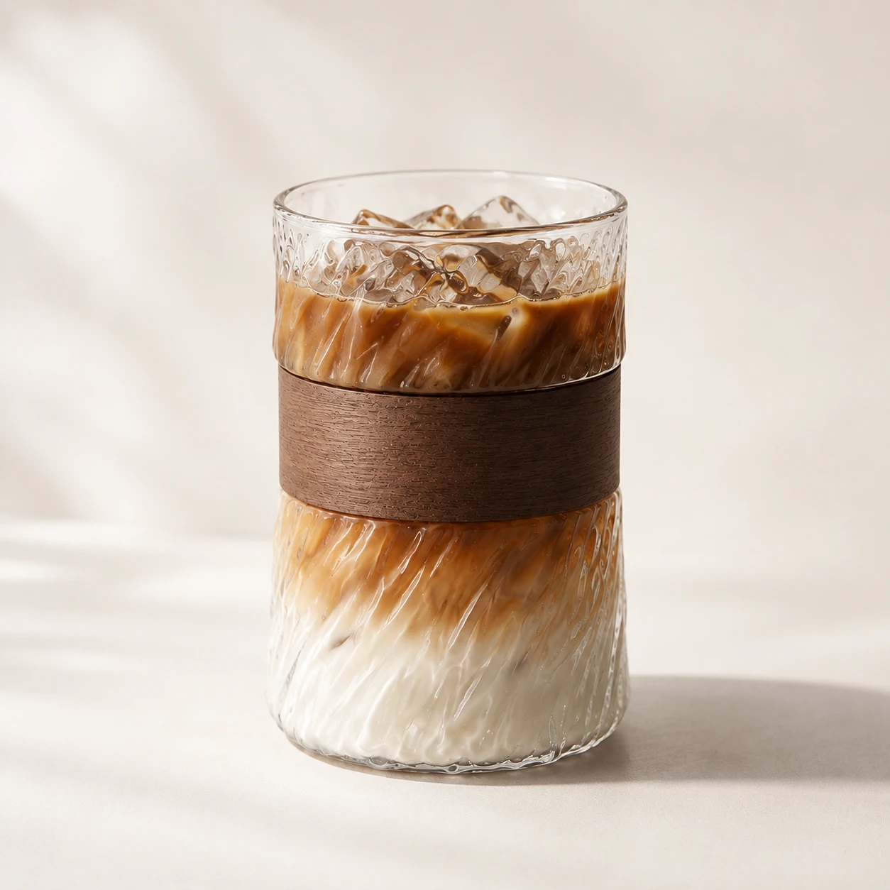 薄口．冰咖啡玻璃杯｜410ml（附天然竹杯套）
