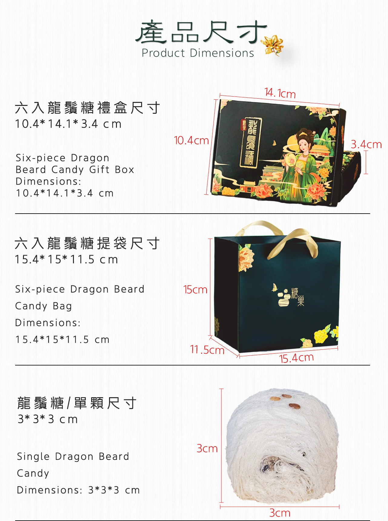 蜂蜜五仁龍鬚糖禮盒全套展示