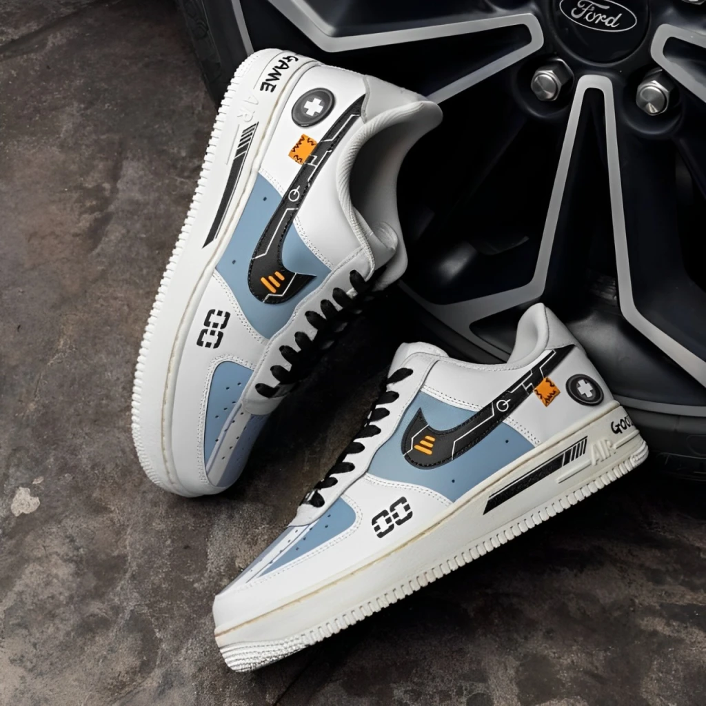 【訂製球鞋】 Nike Air Force 1 空軍一號 低筒灰電玩2.0