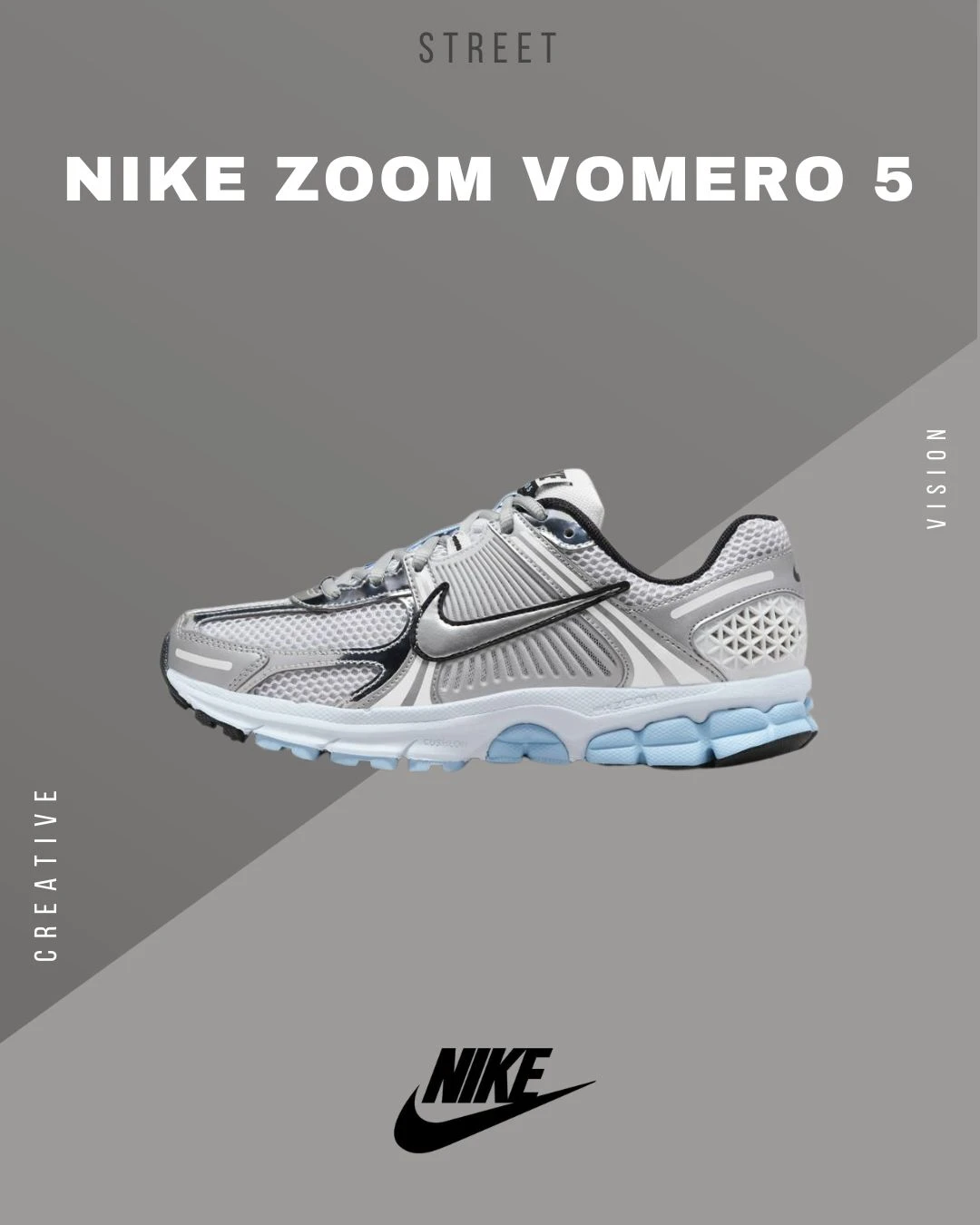 【現貨】NIKE ZOOM VOMERO 5灰銀藍-HF1877-100