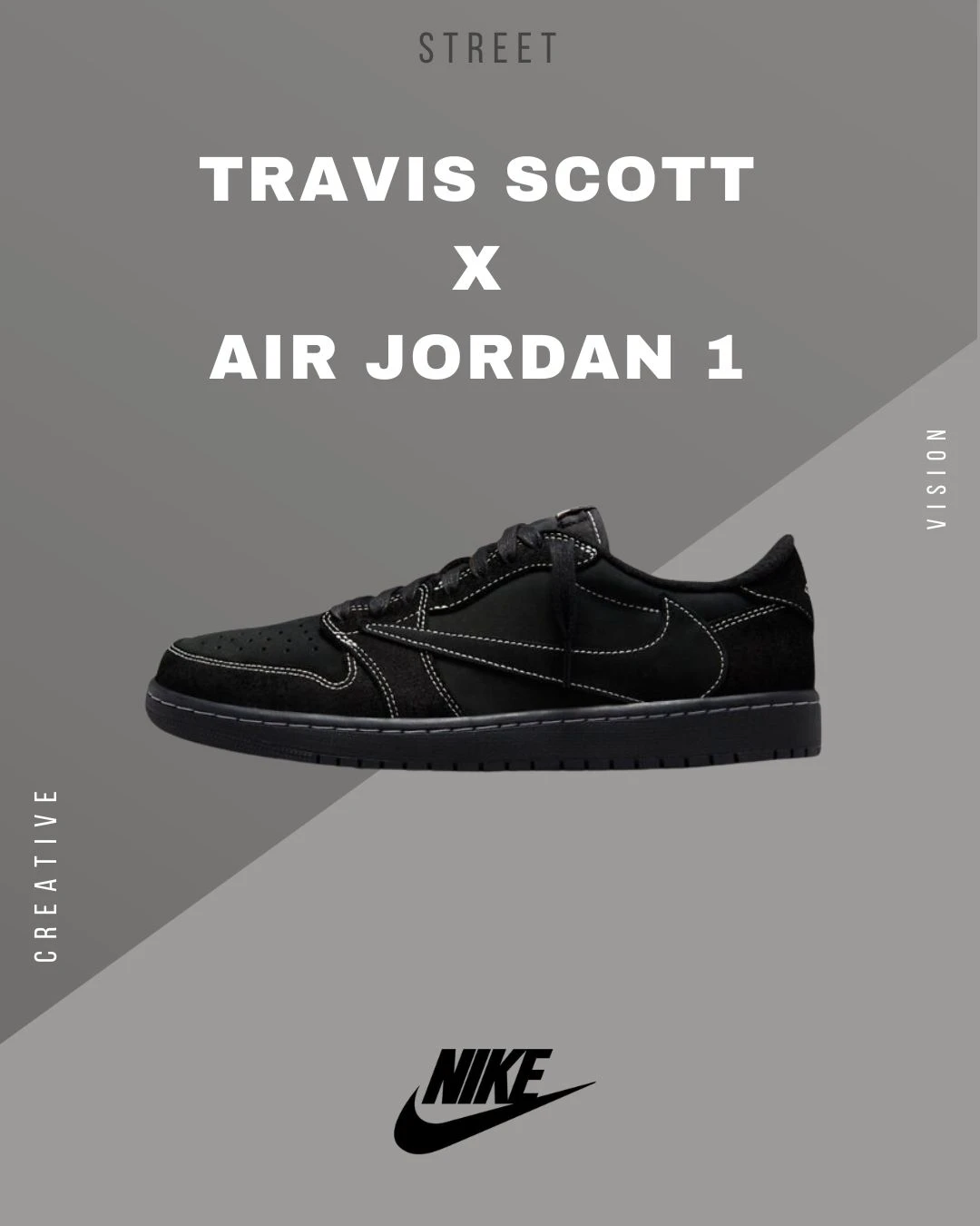 【現貨】Nike Travis Scott x Air Jordan 1 Low OG Black Phantom 全黑幻影 倒勾 DM7866-001